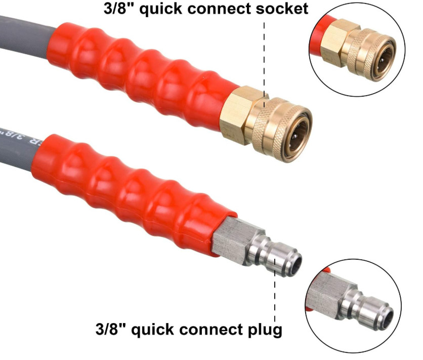 Pressure Washer Hose 50 Feet X 3/8 Inch for Hot and Cold Water