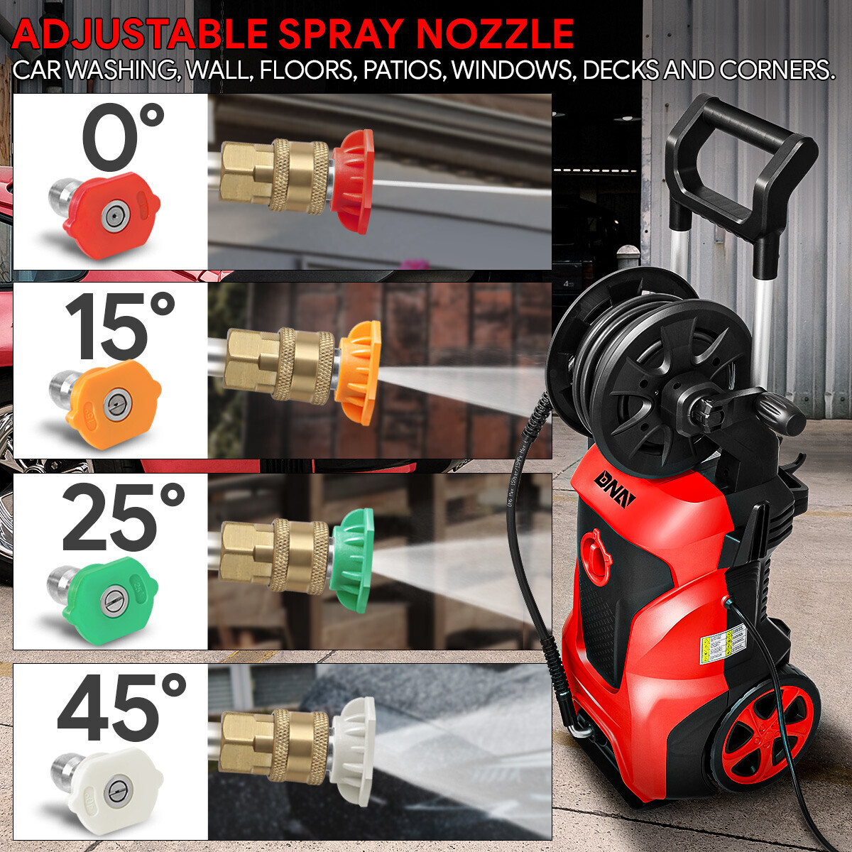 Portable High-Pressure Electric Power Cleaner Washer Machine 2176 PSI 2.4 GPM