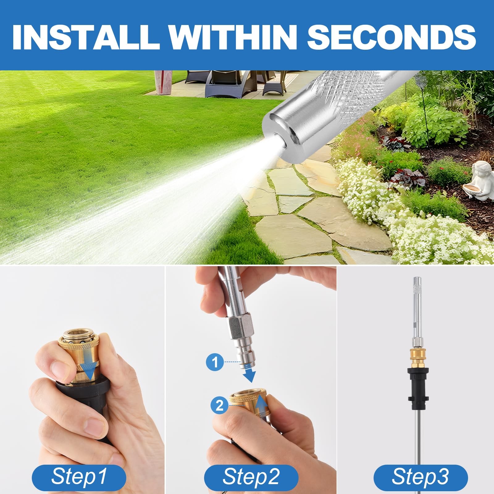 SYFLHYP 1 Pack Pressure Washer Long 5 x 0.83 x inches, Single_White