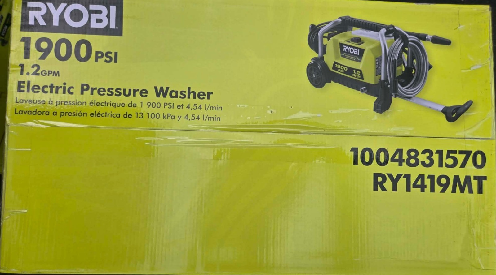 RYOBI RY1419MT 1900 PSI 1.2 GPM Electric Pressure Washer NEW