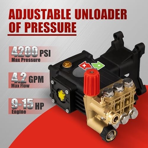 1″ Shaft Triplex Pressure Washer Pump 4200 PSI 4.2 GPM Replacement Power