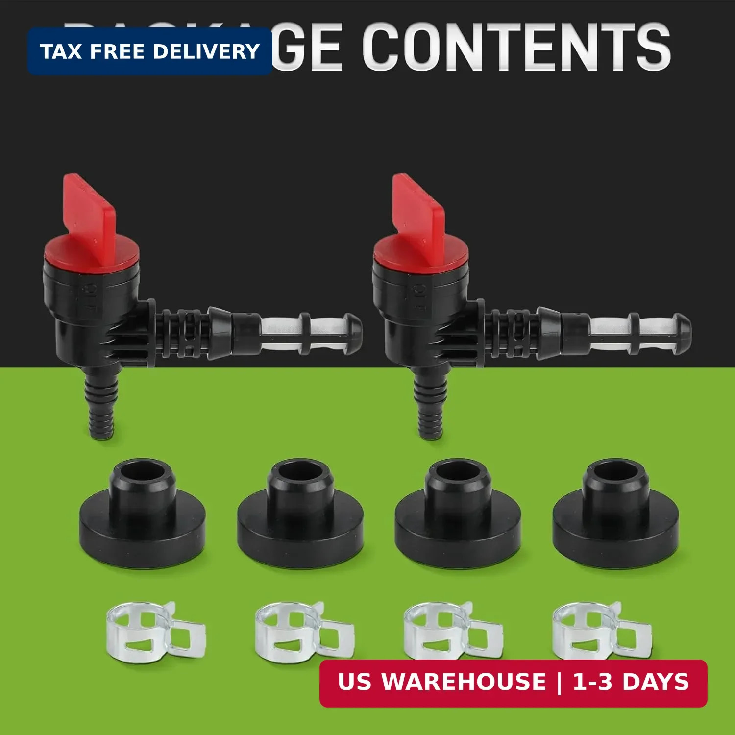 2 Pack 90 Degree Fuel Gas Shut Off Valve w/ Grommet Clamp for 192980GS 208961 fo
