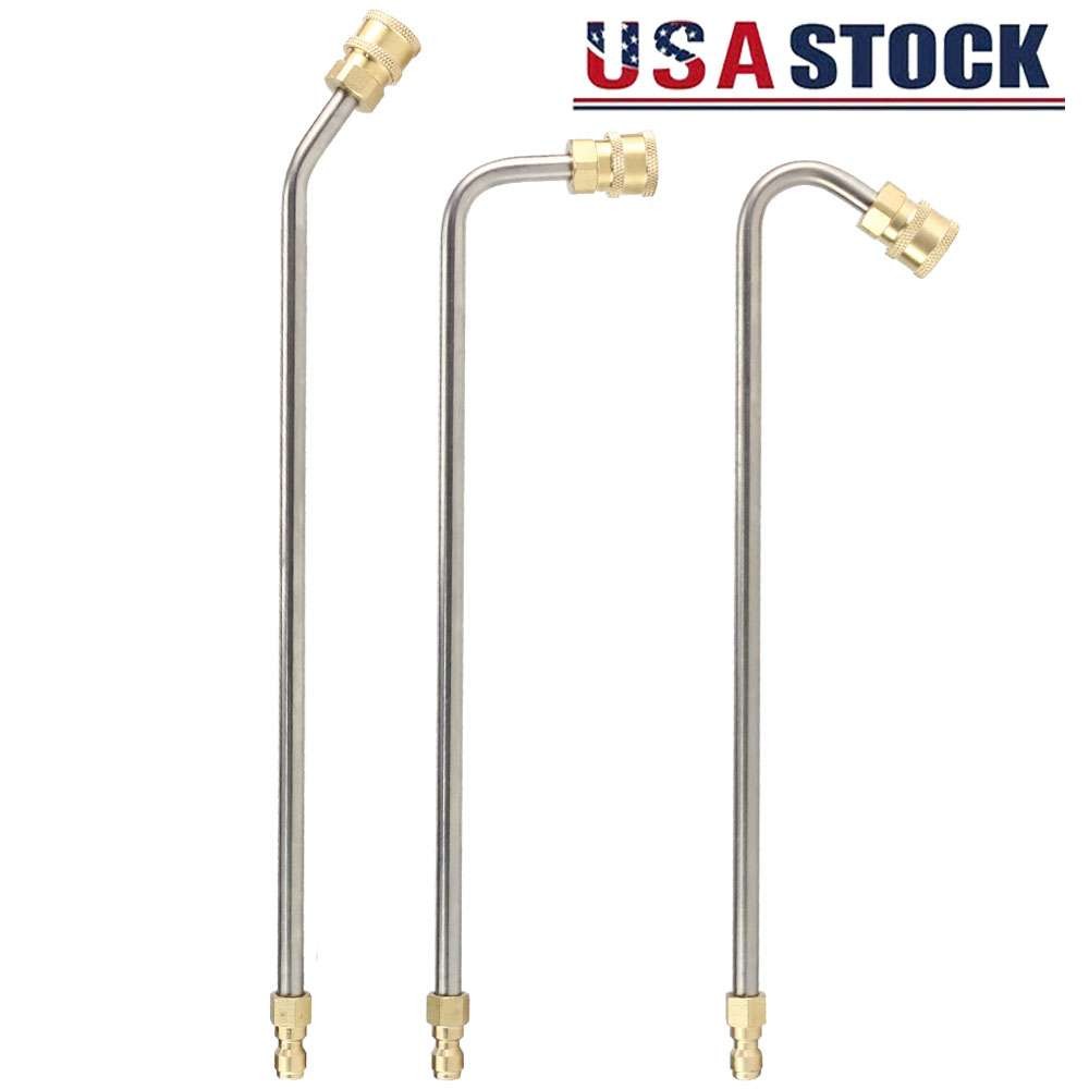 30°&90°&U-Shaped Curved Rod High Pressure Washer Gutter Cleaner 1/4″ Spray Wand
