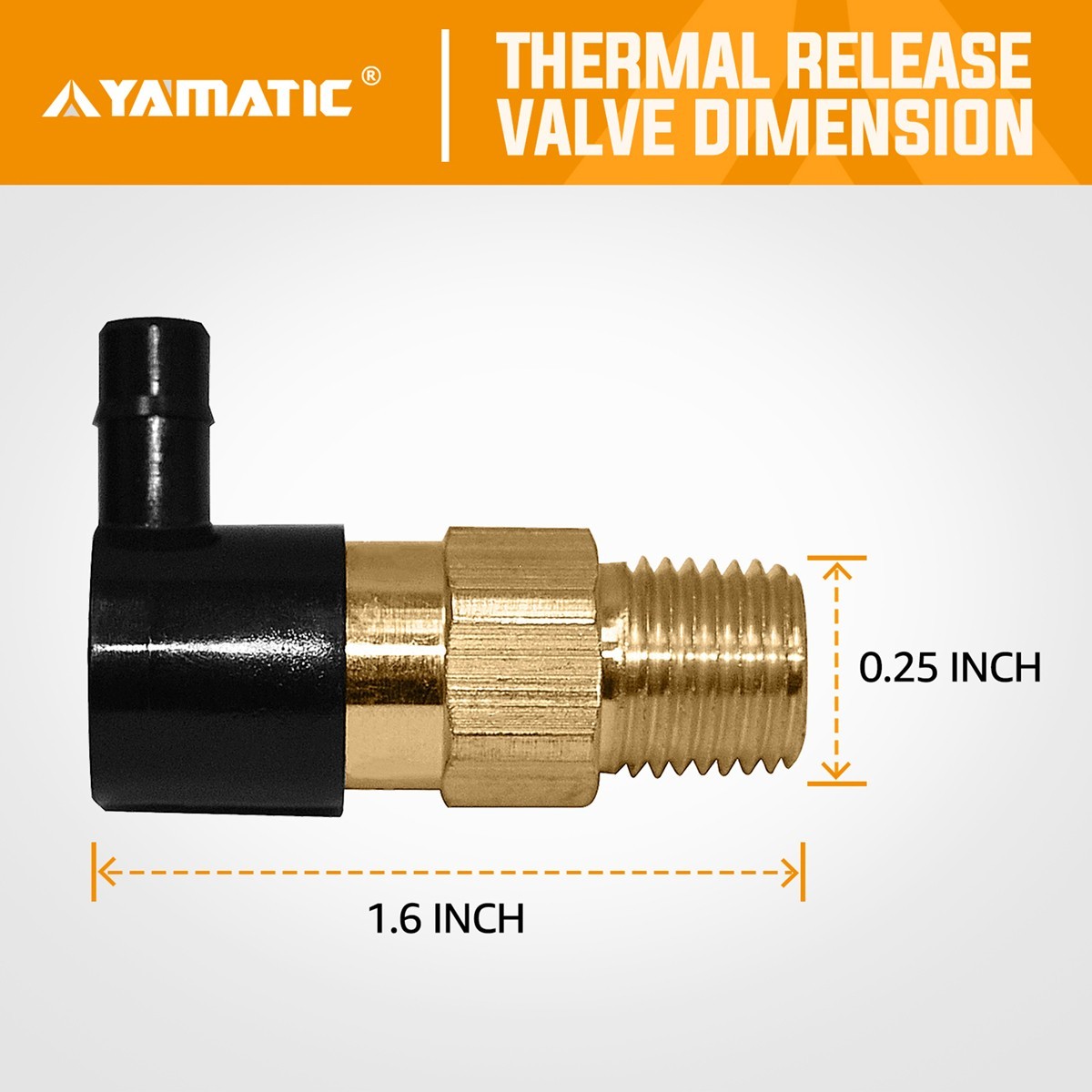 YAMATIC Heavy Duty Thermal Release Valve for Pressure Washer Pumps, 1/4 Inch NPT