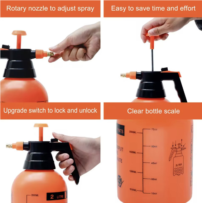 Car Washing Pressure Spray Pot Auto Clean Pump Sprayer Pressurized Spray Bottle