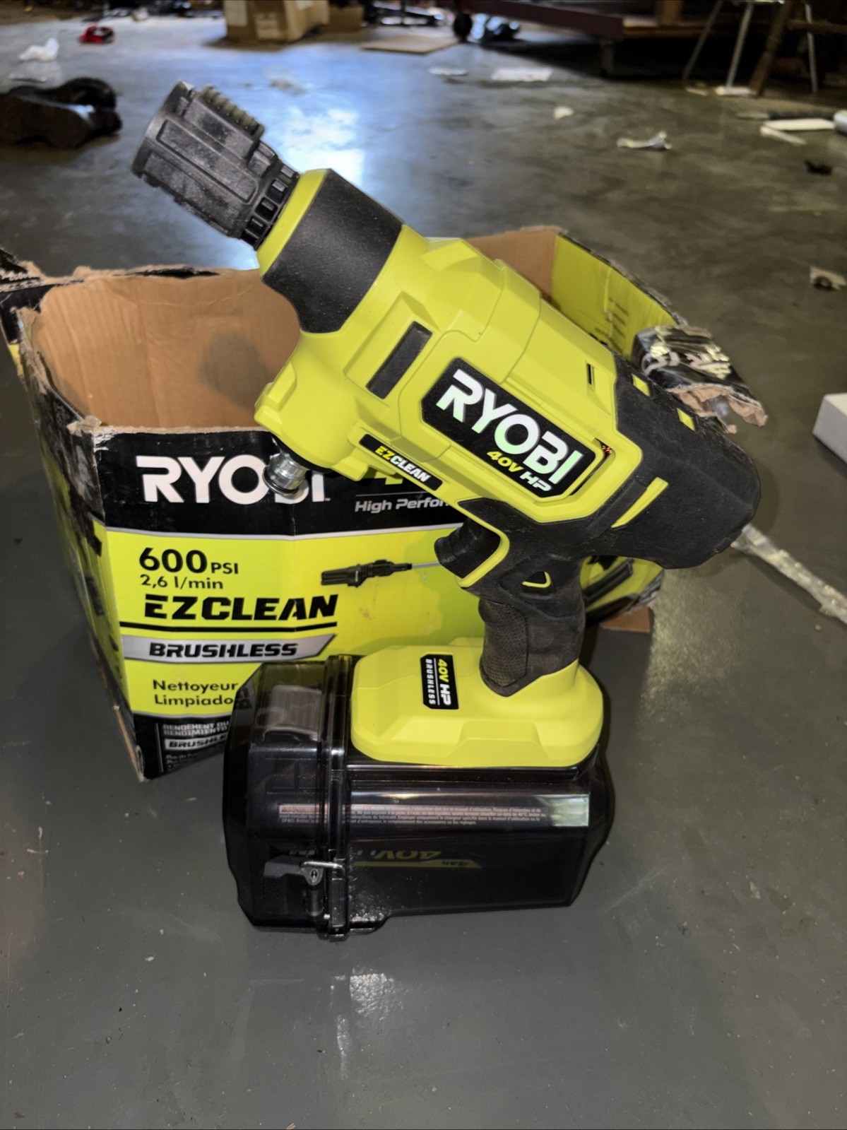 Ryobi 40V HP 600 PSI EZ Clean Power Cleaner Brushless Kit(Sprayer Only) RY124052
