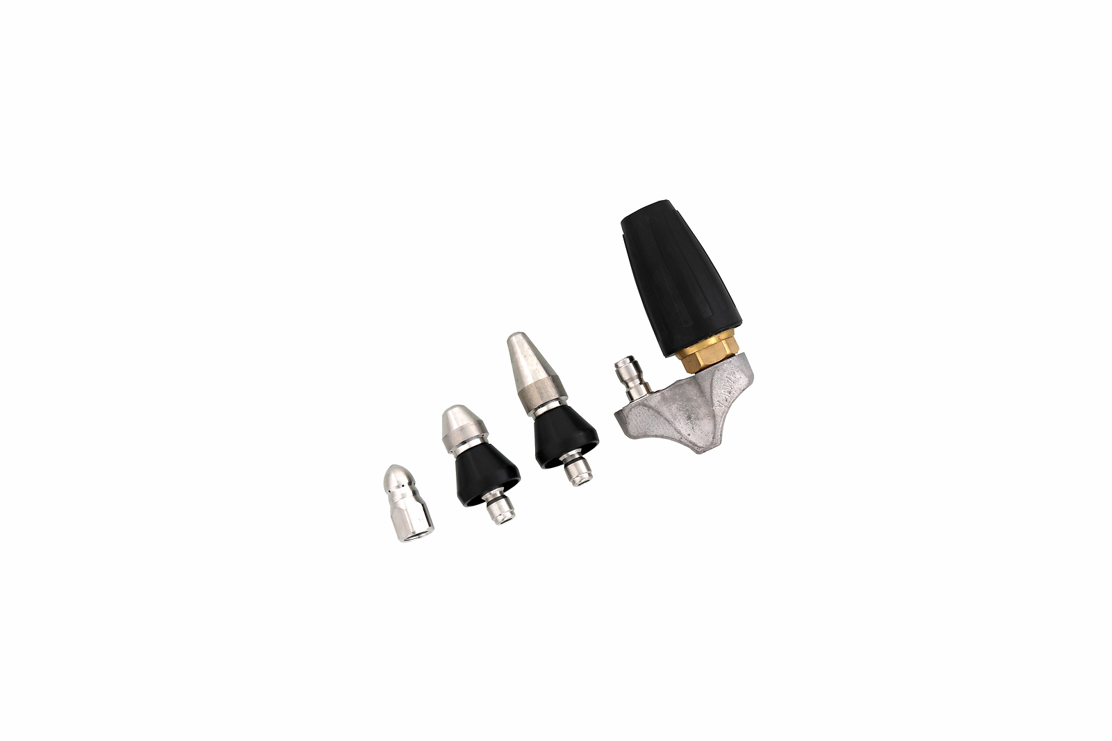 Erie Tools 4pc Sewer Jetter Nozzle Kit fits 3000 PSI 1/4″ Quick Connect Socket