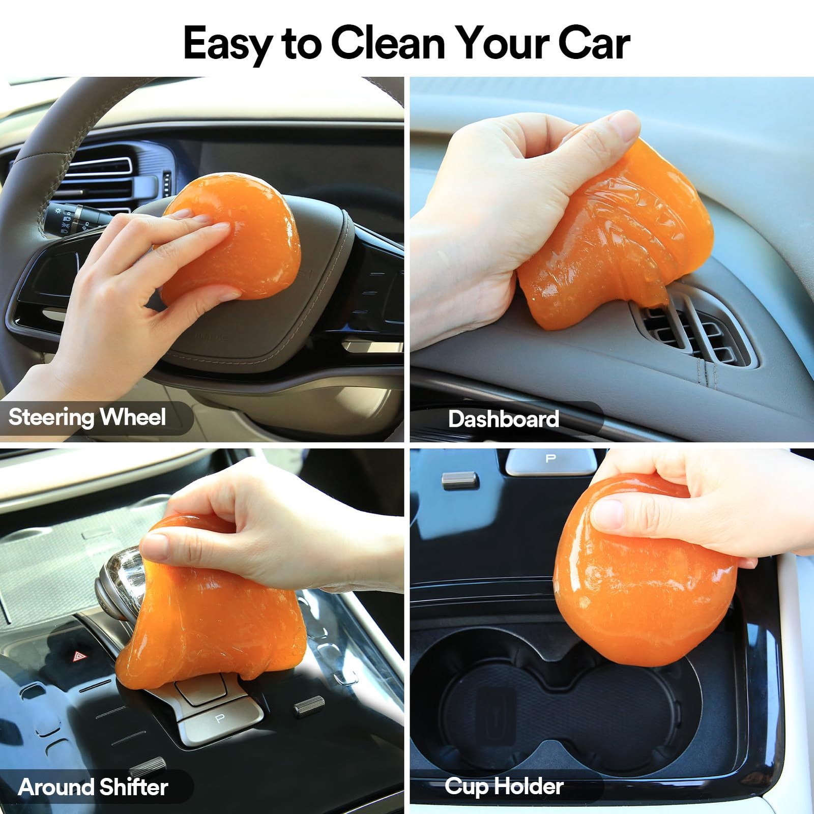 PULIDIKI Car Cleaning Gel Purple and Putty Orange Bundle