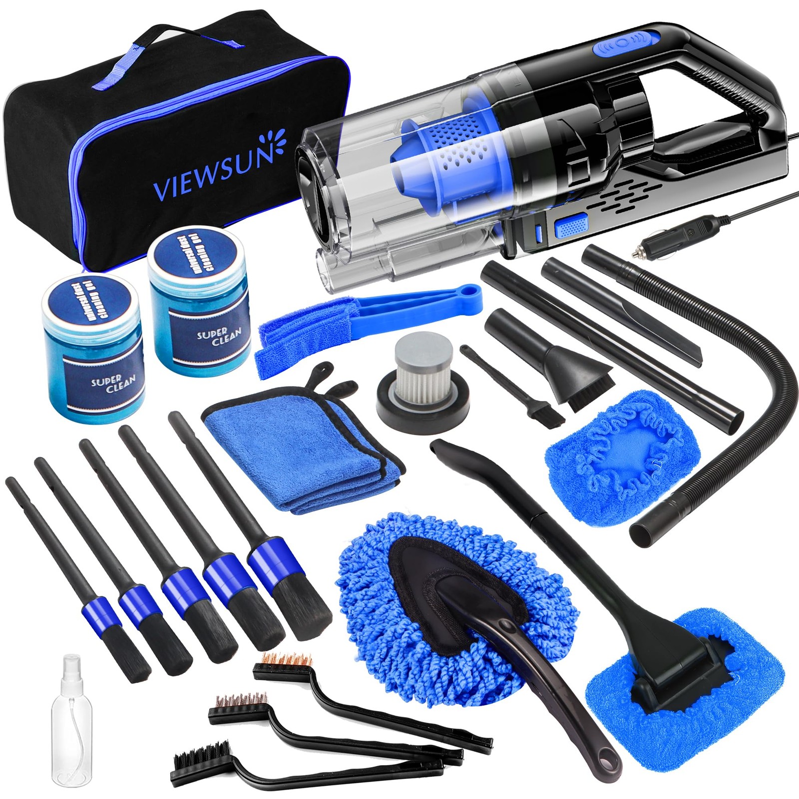 Viewsun Car Cleaning Kit, Interior Detailing Kit with High 19 PCS, Blue