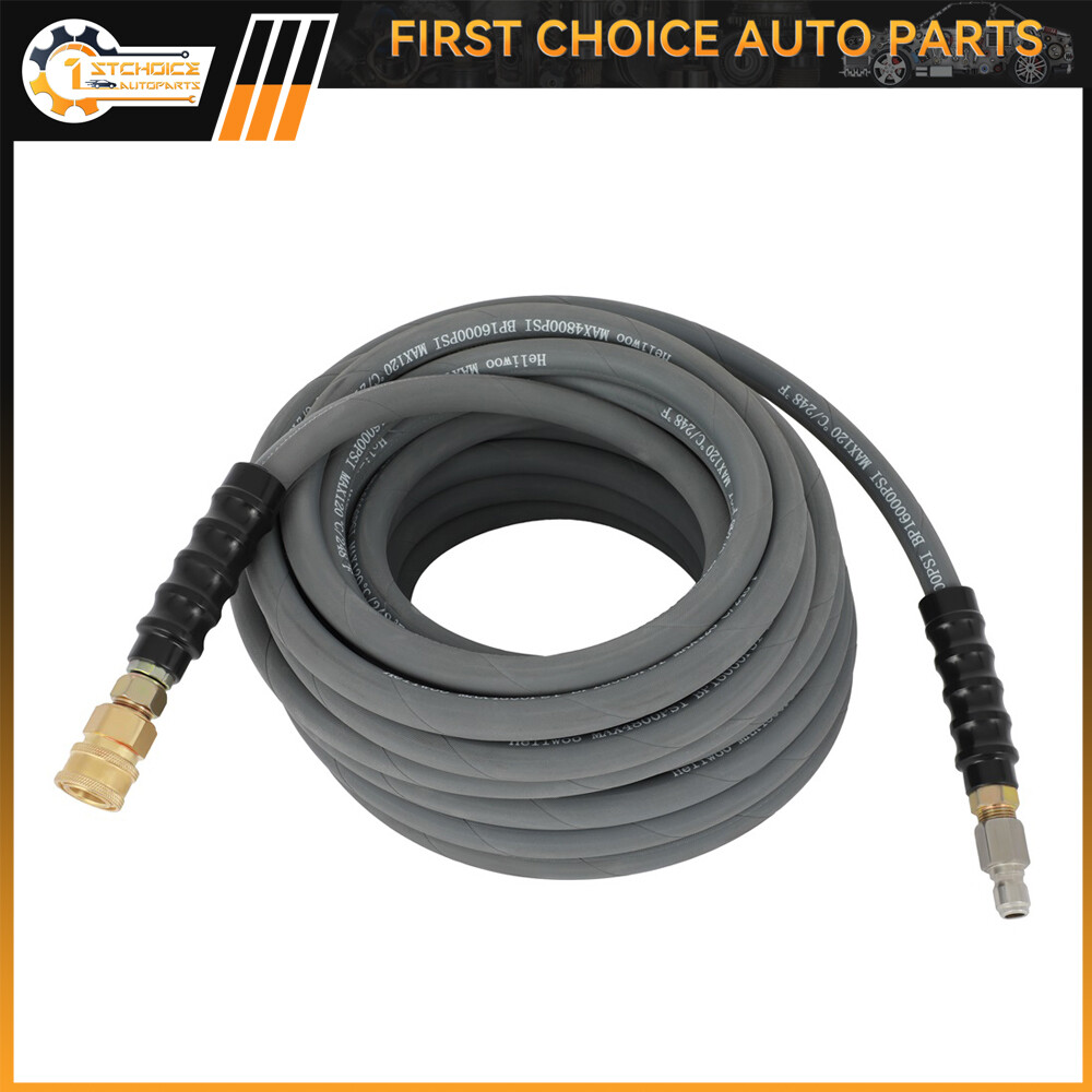 50′ Pressure Washer Hose Non-Marking – 4000PSI 50ft Length Gray With Couplers