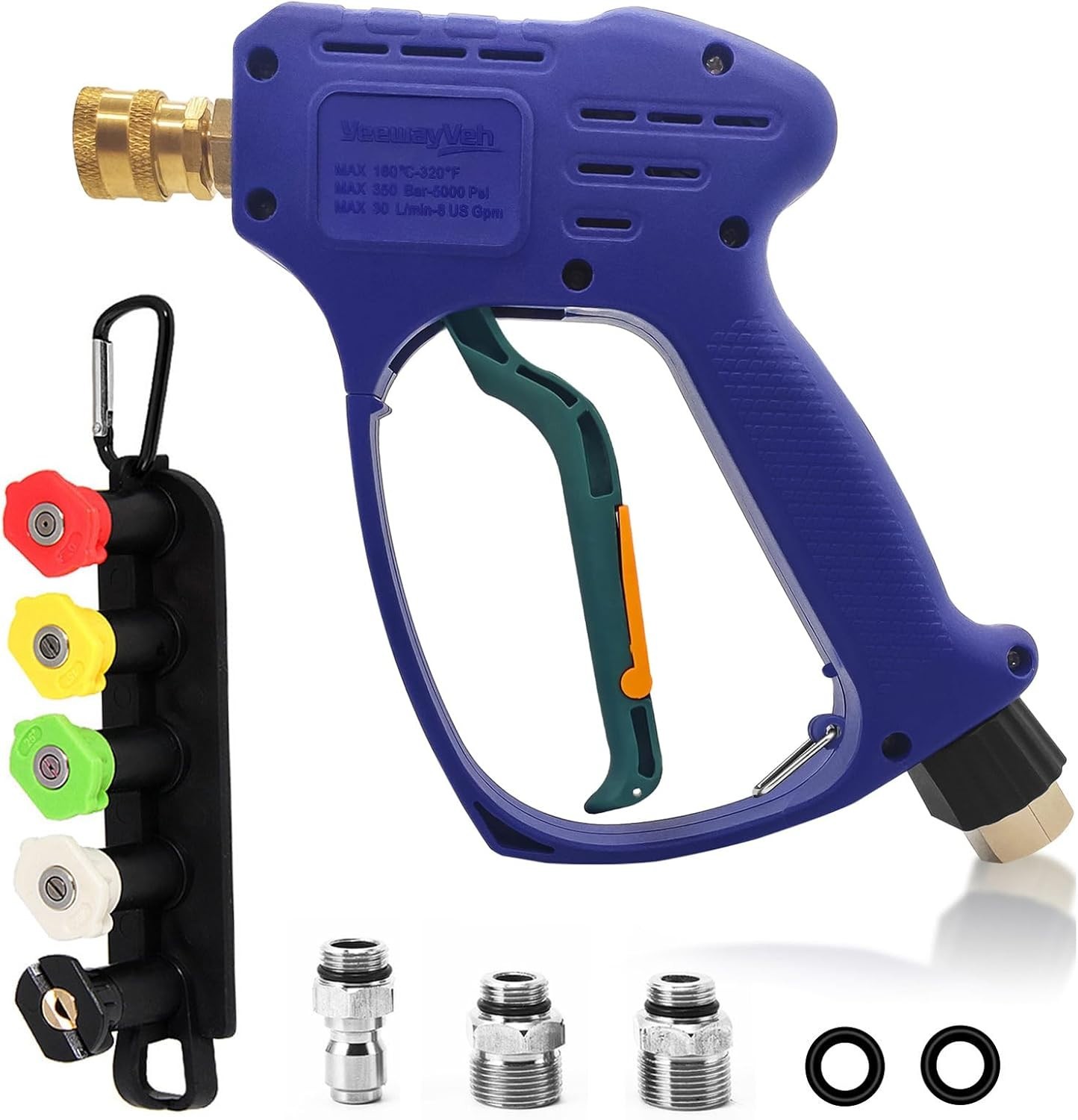 High Pressure Washer Gun with Swivel 3/8″ Quick Connect and M22 14mm / 15mm Fitt