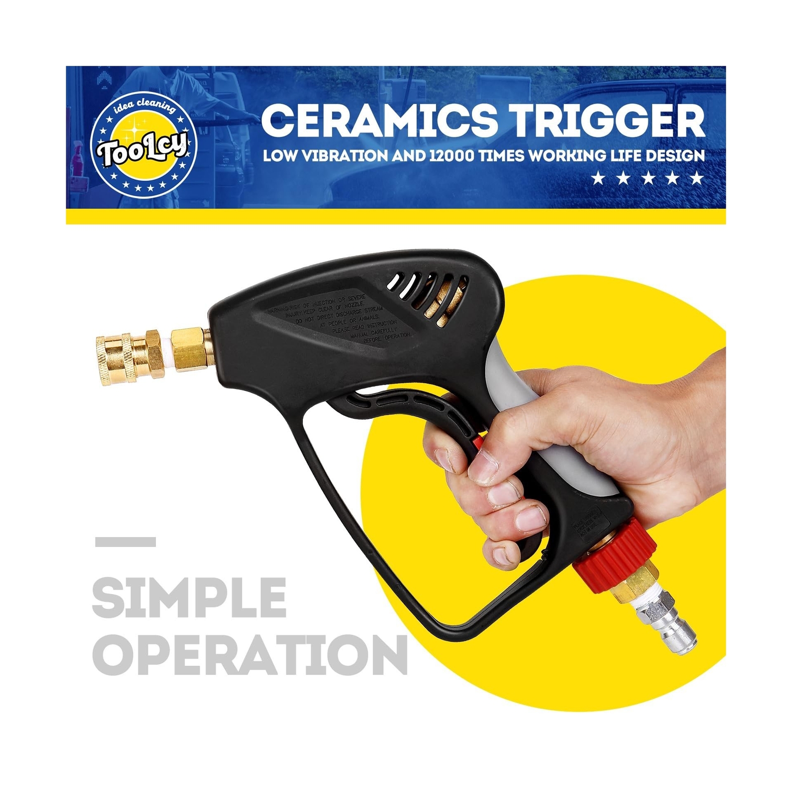 Pressure Washer Short Gun, Commercial 5000 PSI / 10.5 GPM with Nozzle Tips, 3…