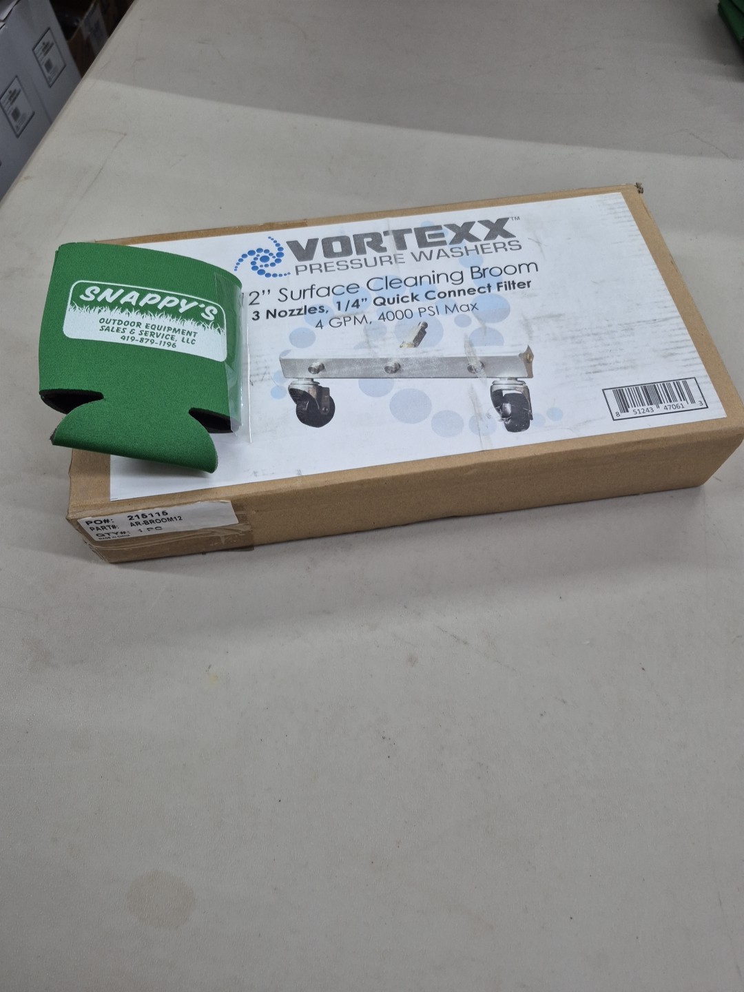 VORTEXX PRESSURE WASHER 12″ MULTI SURFACE CLEANING BROOM. 1/4″ CONNECT. 3 NOZZLE