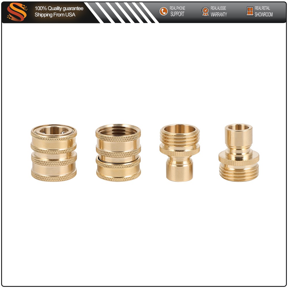 3/4″ Garden Hose Quick Connect Water SOLID Brass Female Male Connector Set New
