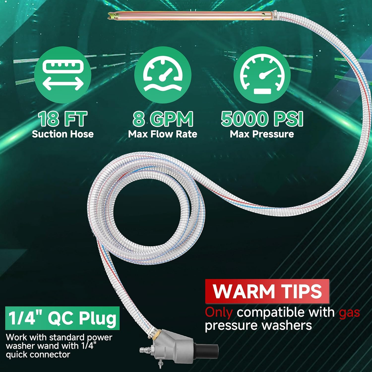 Pressure Washer Sandblasting Kit, Wet Sand Blaster for Pressure Washer with 18 F
