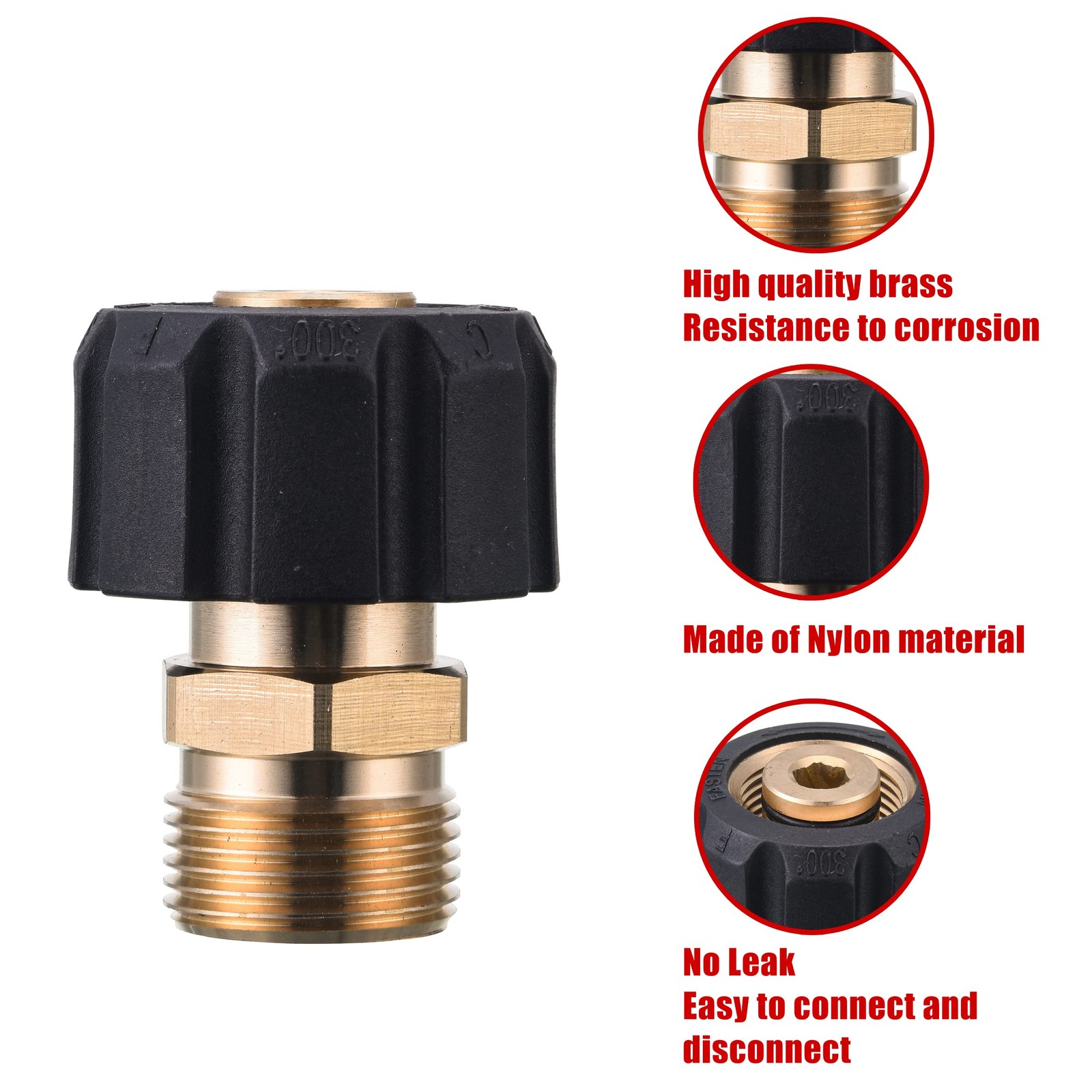 Pressure Washer Adapter, M22 15mm Female to M22 14mm Fitting, Power Washer Ho…
