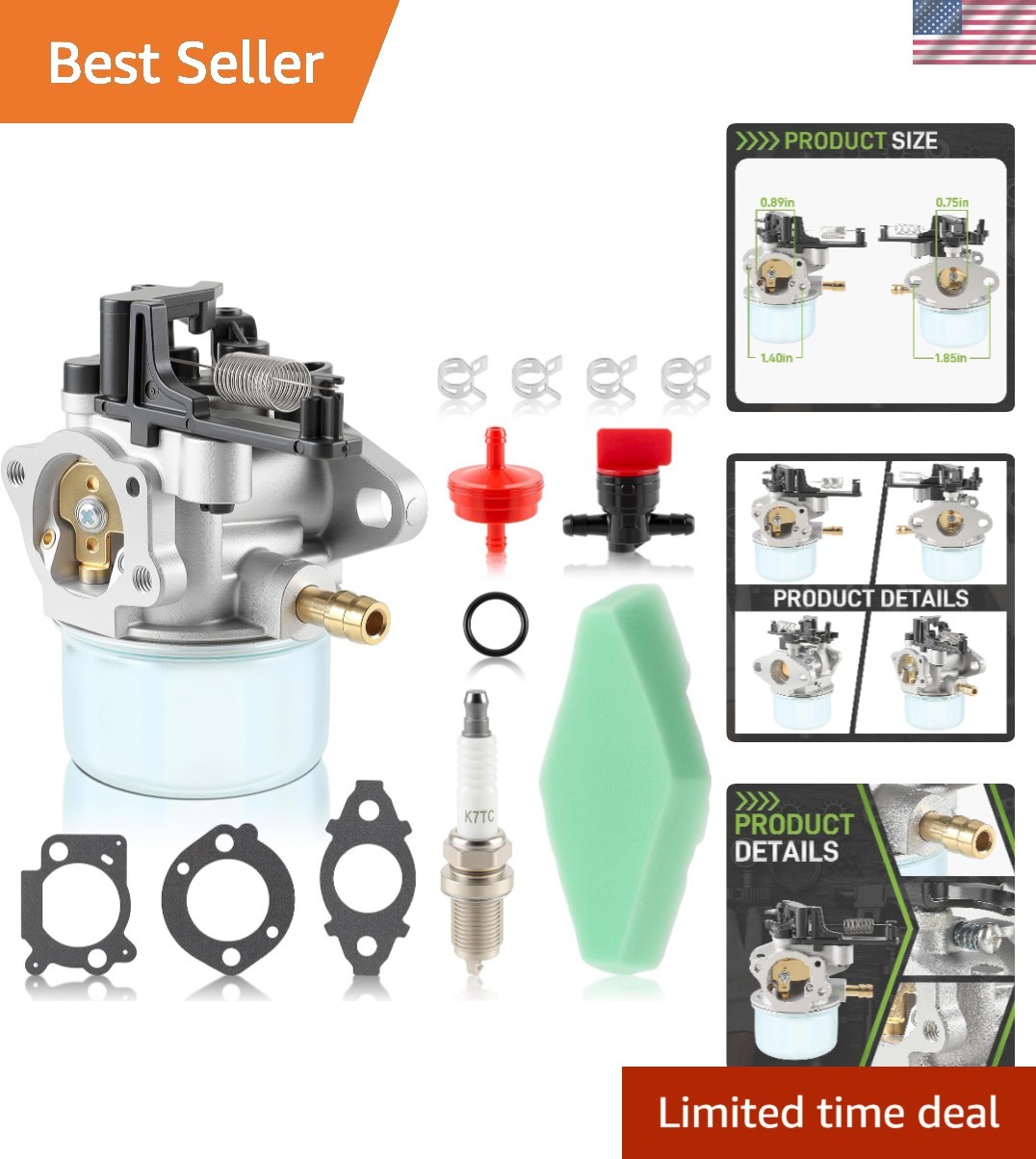 Carburetor Kit Compatible with Troy-Bilt Pressure Washer 595390 8 Pack