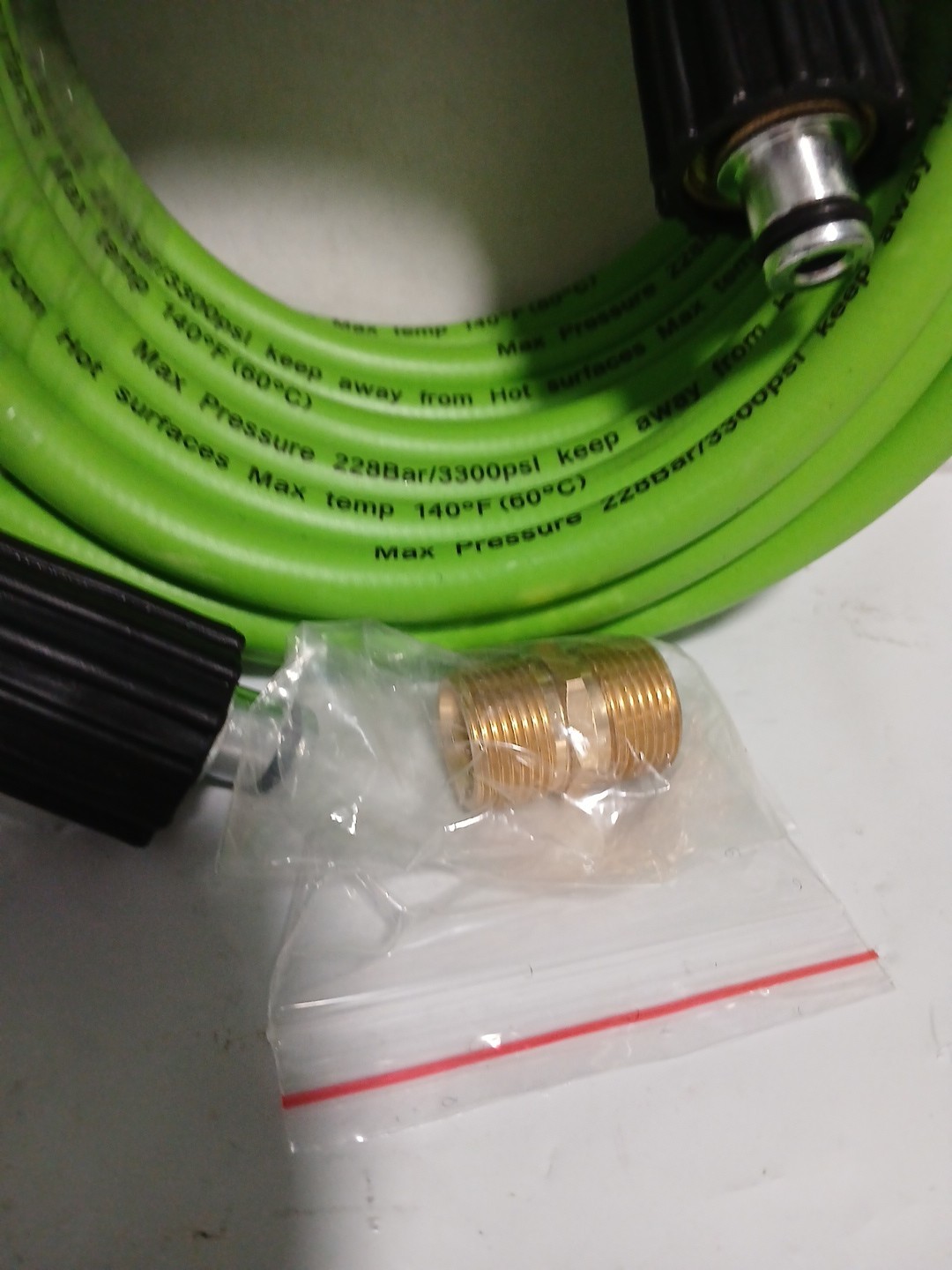 Super Flexible Pressure Washer Hose 25′ 3300 PSI M22-14&15mm