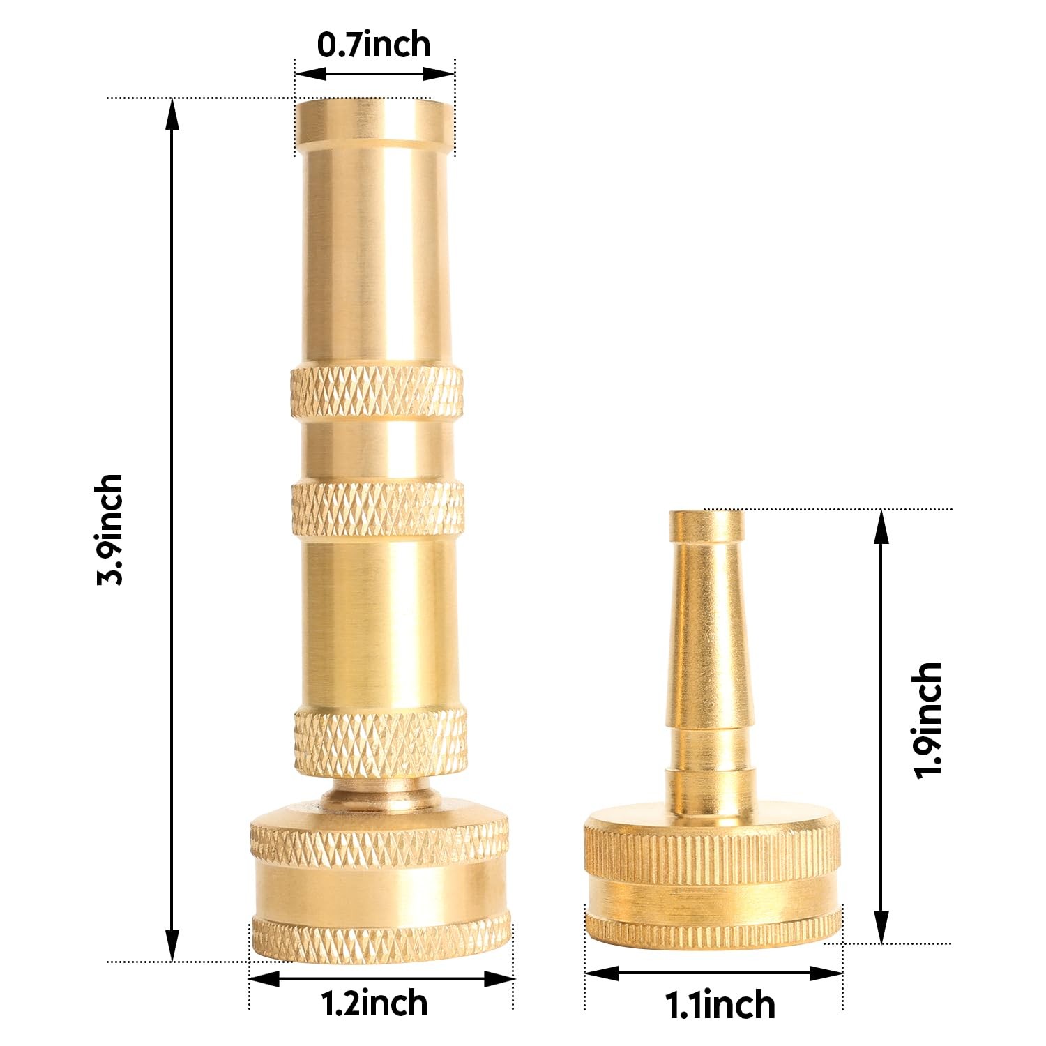 Hose Sprayer Nozzle Sets, Heavy Duty Adjustable Twist High Pressure 3/4in