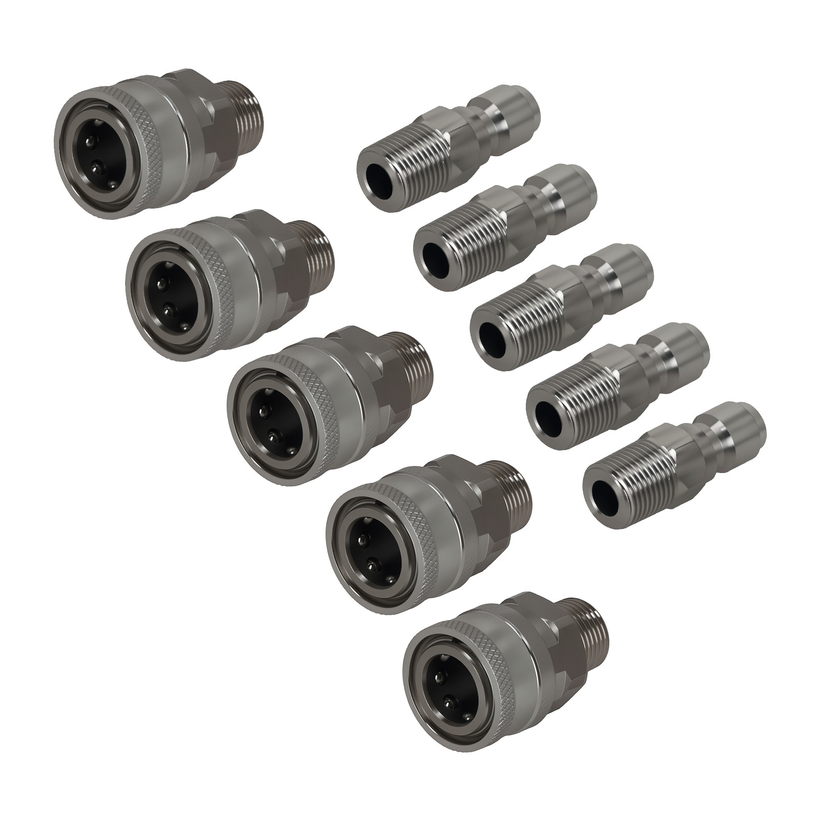 NPT 3/8″ Quick Connect Pressure Washer Adapter Plug Stainless 5000PSI 10 Pcs