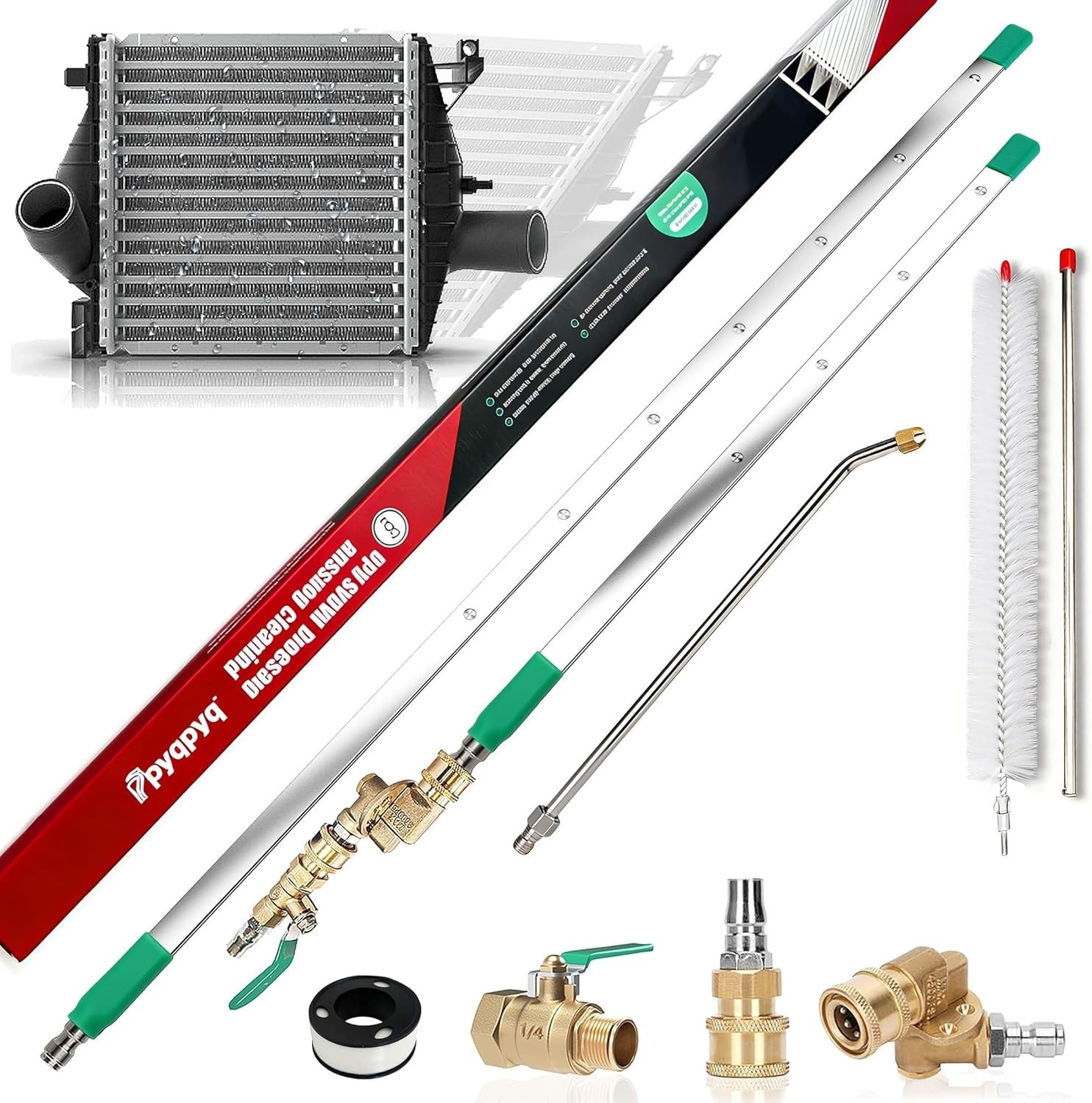 5Pc Radiator Cleaning Wand Set 47″ 24″ 15″ 4500 PSI Pressure Washer Cleaner