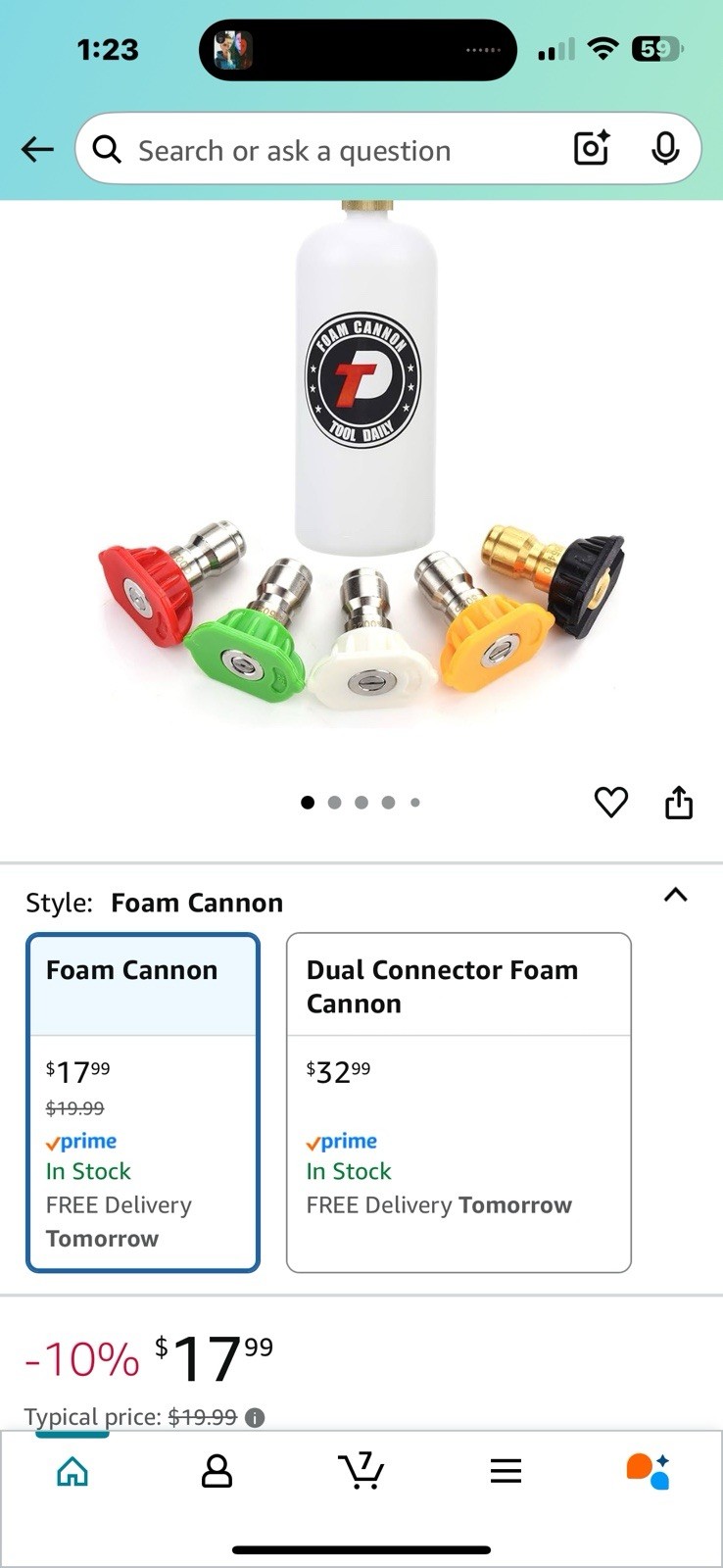 Tool Daily B07HC898GM 1L Foam Cannon with 5 Pressure Nozzle Tips