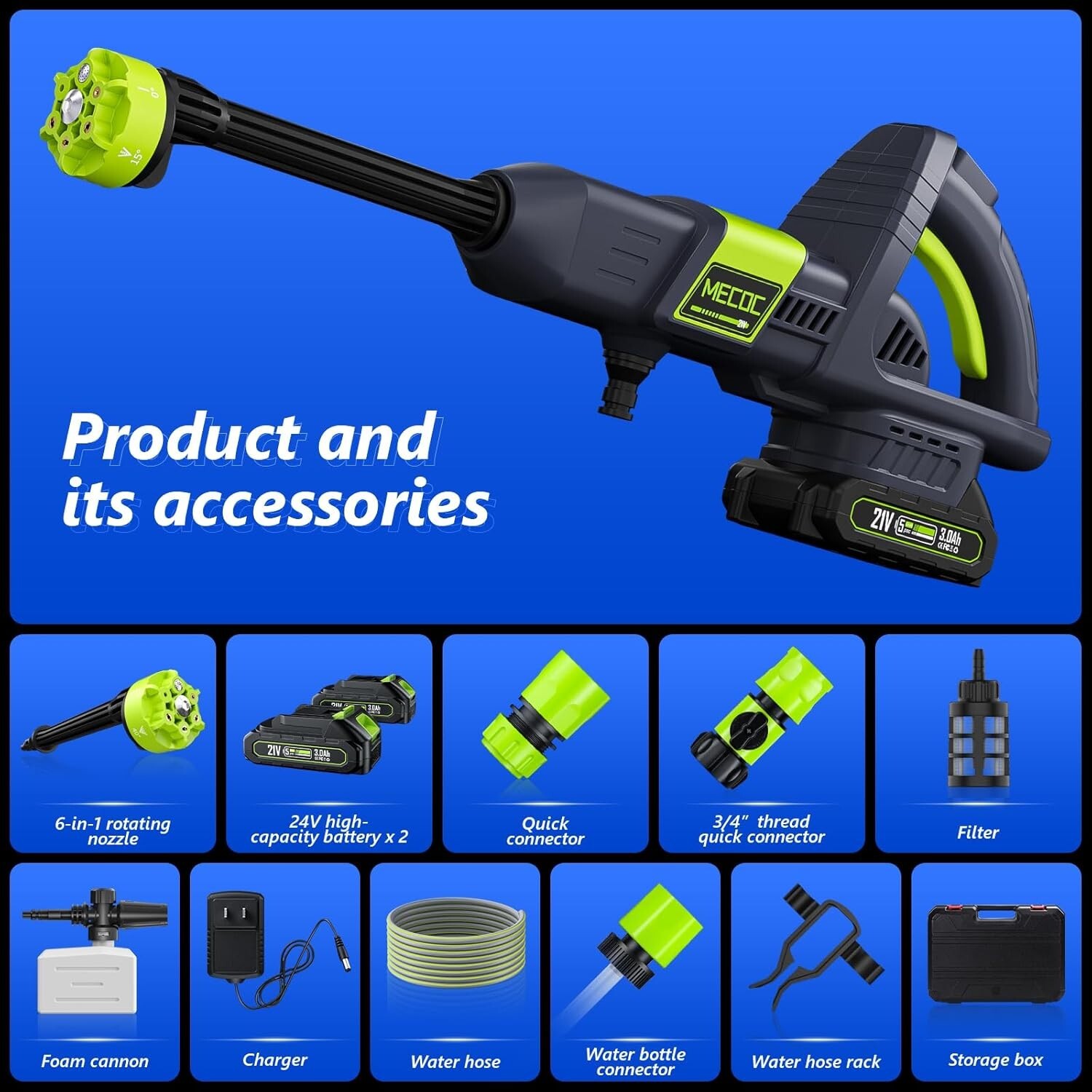 Cordless Pressure Washer, 1060 PSI Brushless Motor, Power Washer.