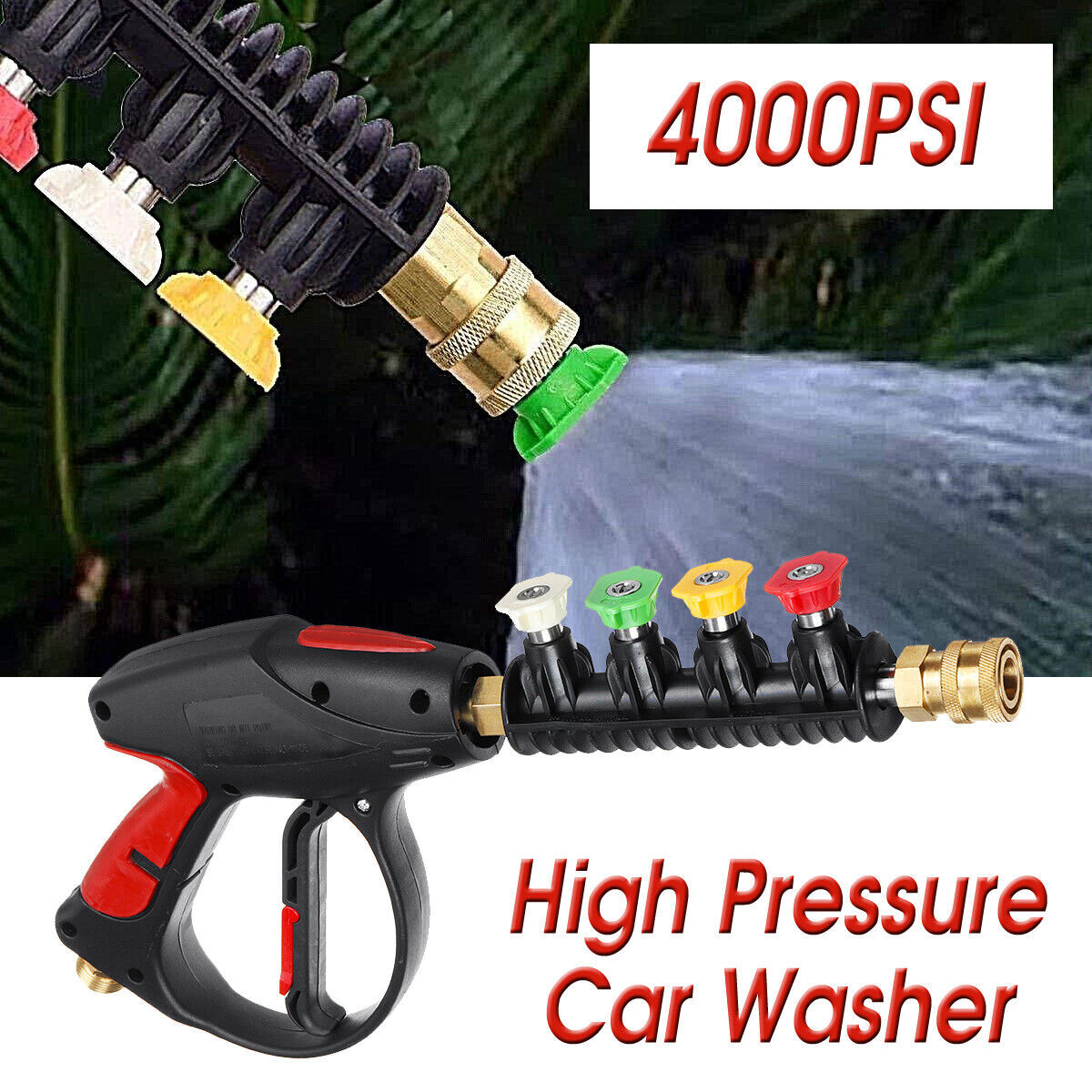 High Pressure 3000PSI Car Power Washer Gun Spray Wand Lance Nozzle and Hose Kit