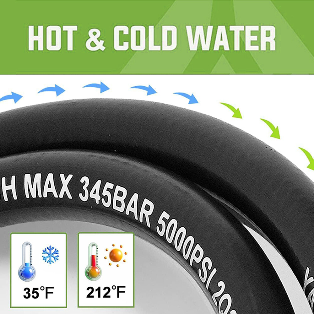 YAMATIC 3/8″ 5000 psi Hot Water Pressure Washer Hose Rubber Power Washer Hose