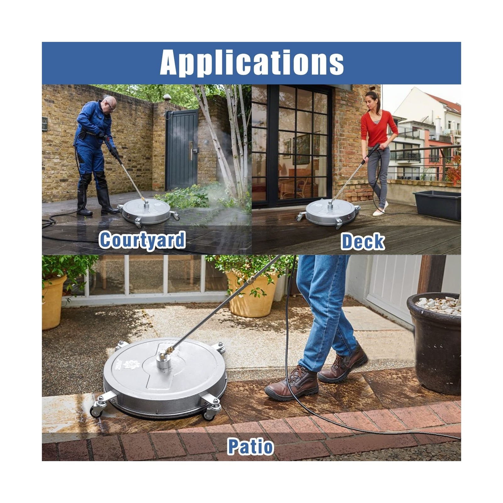 JANZ 20” Surface Cleaner and 24 FT Telescoping Wand Pro