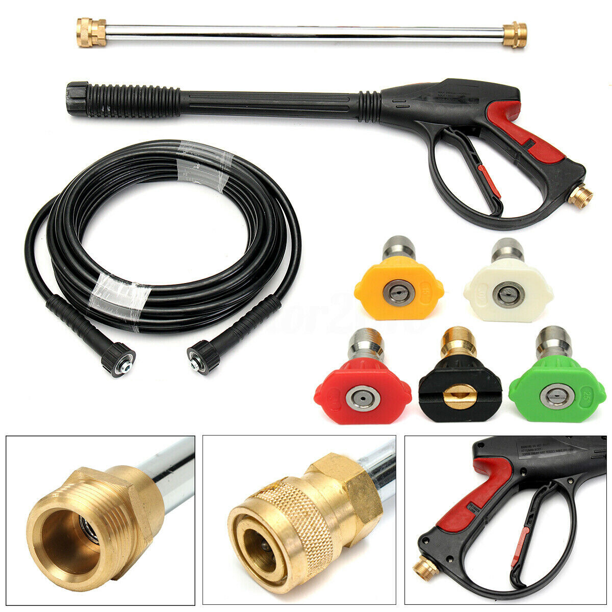 4000PSI High Pressure Washer Spray Gun Car Power Wand / Lance Nozzle / Hose Kit