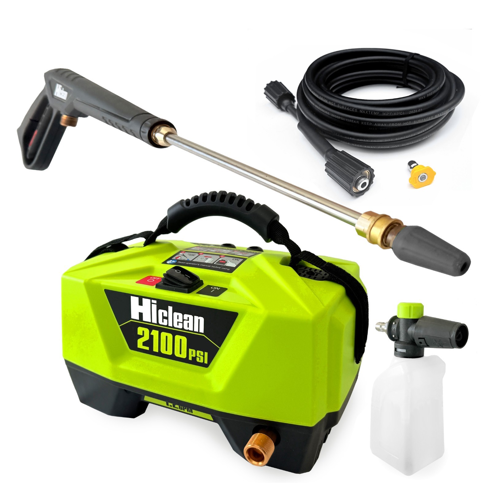 Hiclean 2100 PSI Electric Pressure Washer, Ultra Compact