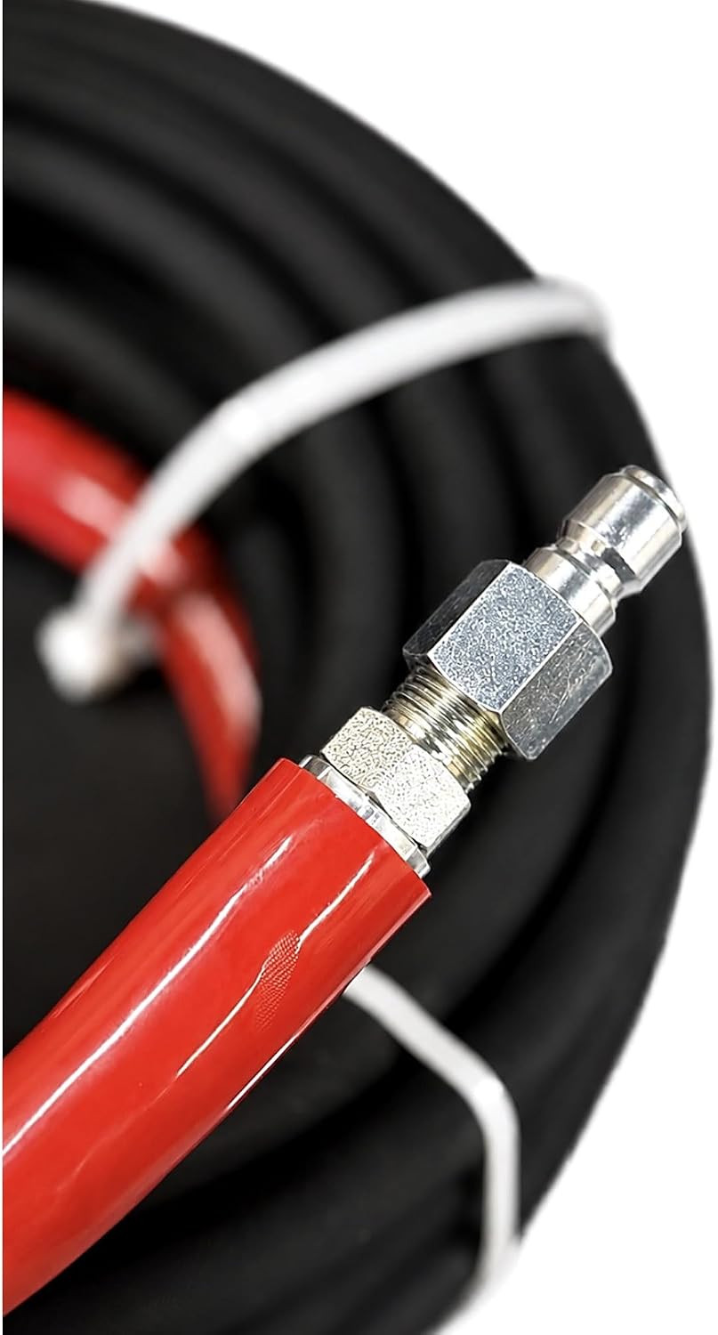 6000 PSI Pressure Washer Hose 3/8 in X 100 Ft Black 2-Wire | Double Wire Braid,