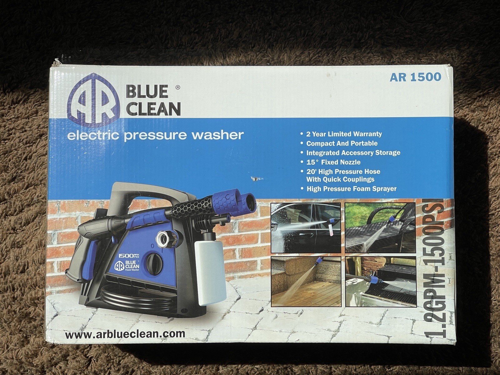 Power Washer Small AR Blue Clean Power Washers Electric 1500 PSI / Brand New!