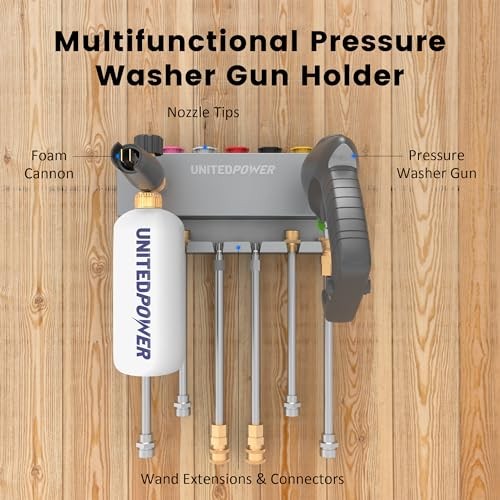 UNITEDPOWER Wall Mount Pressure Washer Gun Holder Silver