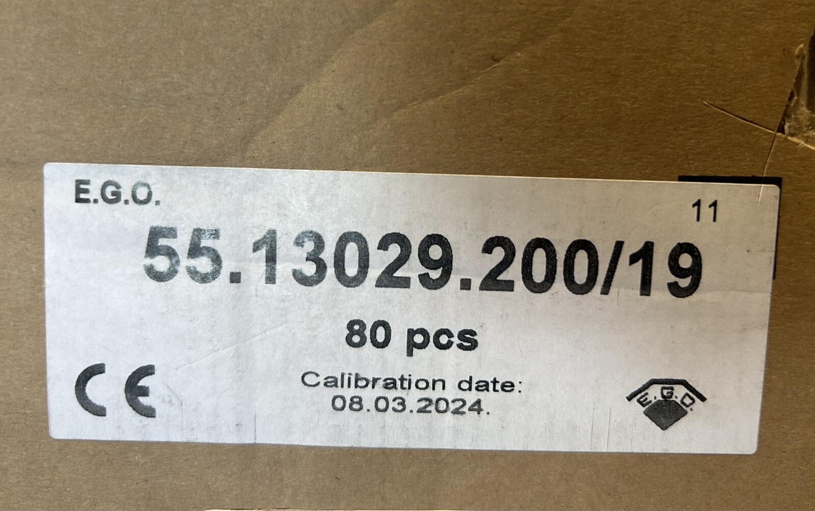 (1) EGO 55.13029.200/19 Thermostat 120 Degree