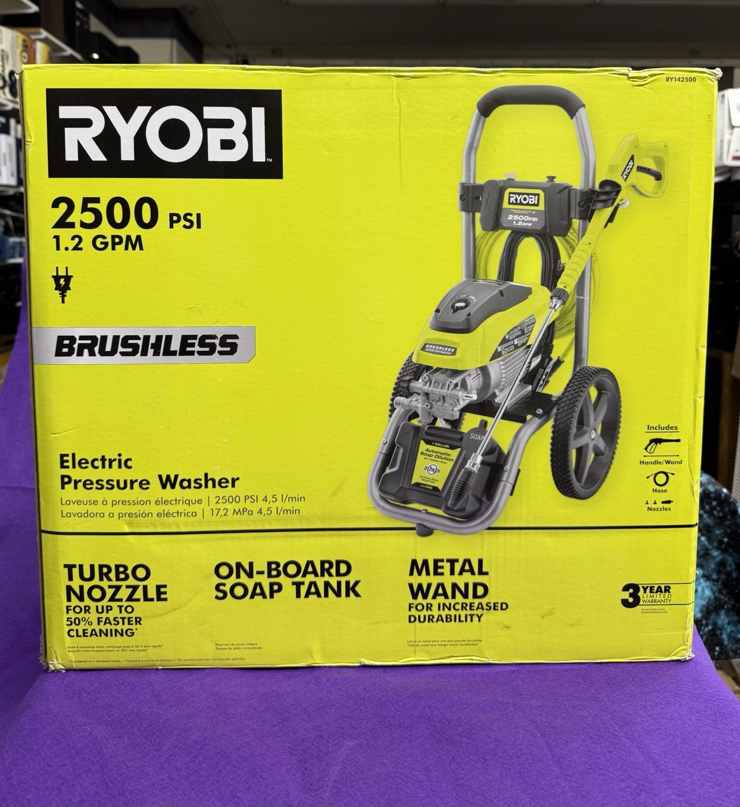 💥NEW SEALED BOX💥RYOBI RY142500 2500PSI 1.2GPM BRUSHLESS PRESSURE POWER WASHER!