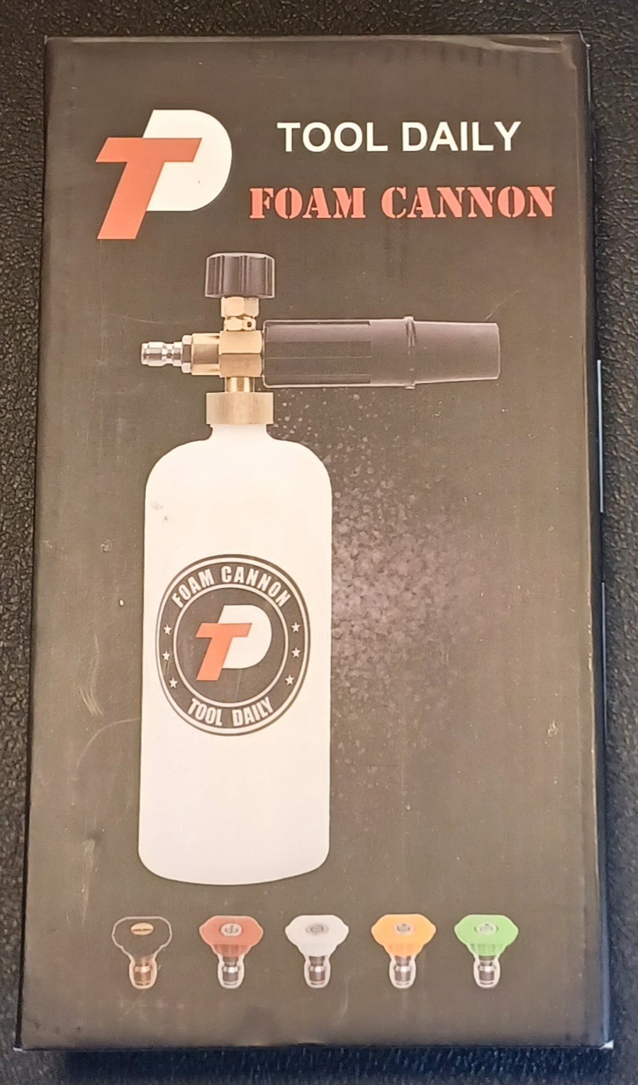Tool Daily Foam Cannon – 1L Adjustable Snow Lance 1000-3000 PSI 5 Spray Tips -W
