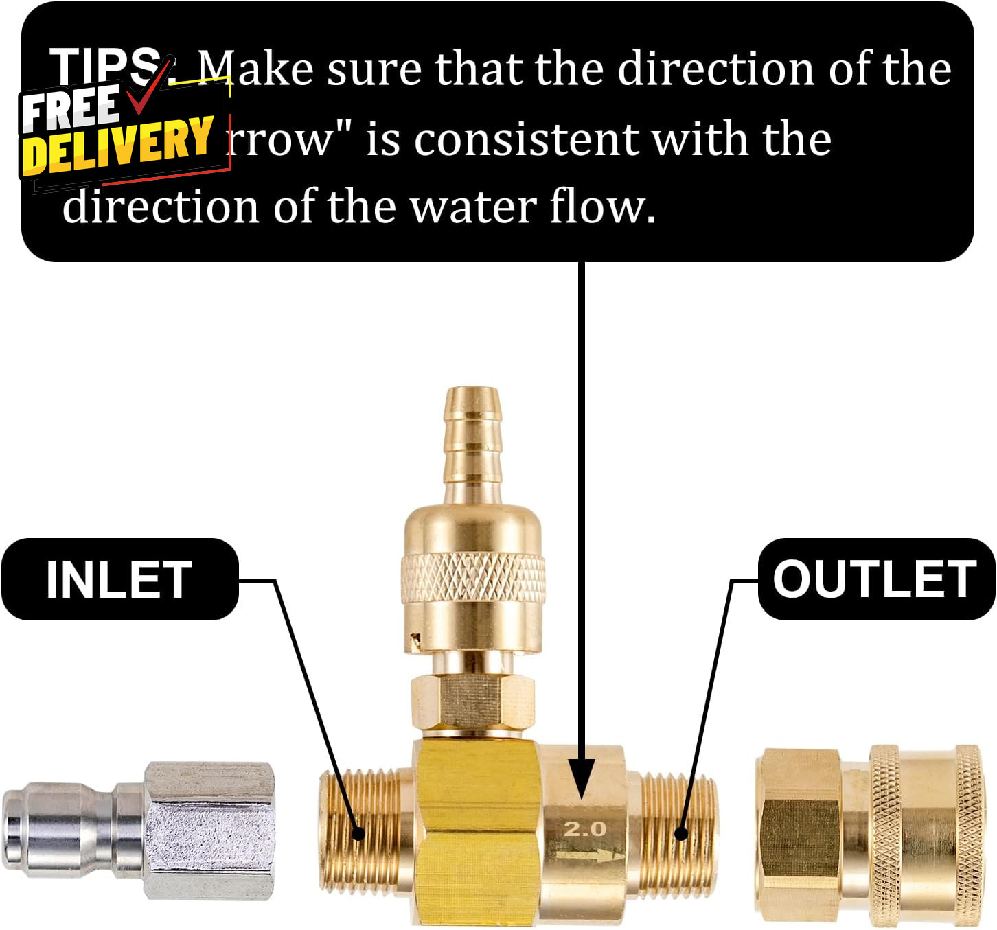 Downstream Injector for Pressure Washer Power Washer Chemical Injector Kit Soap