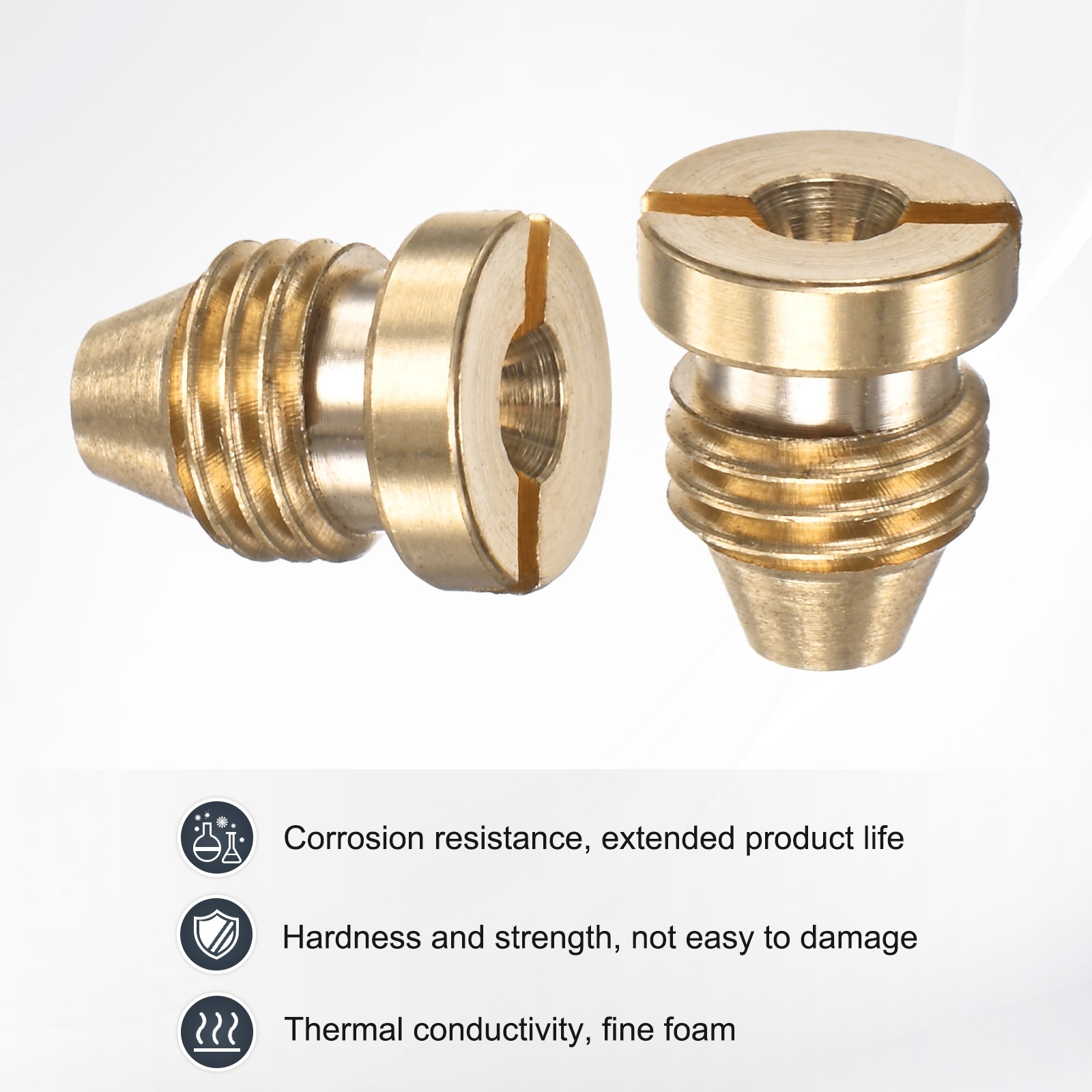 2-Pack Foam Cannon Orifice Nozzle, 1.25mm Brass Universal Thread Tips