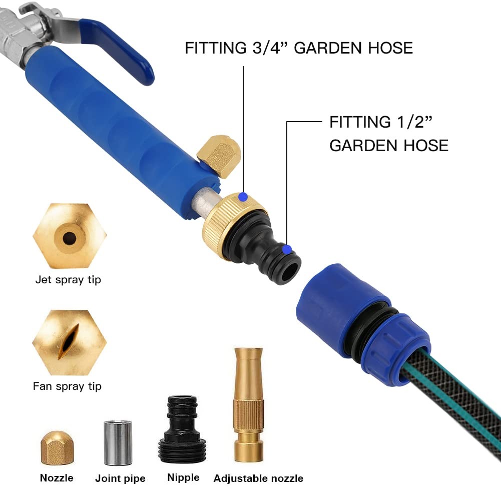 Jet Nozzle 2-in-1 High Pressure Power Washer, Watering Sprayer Cleaning Tool,…