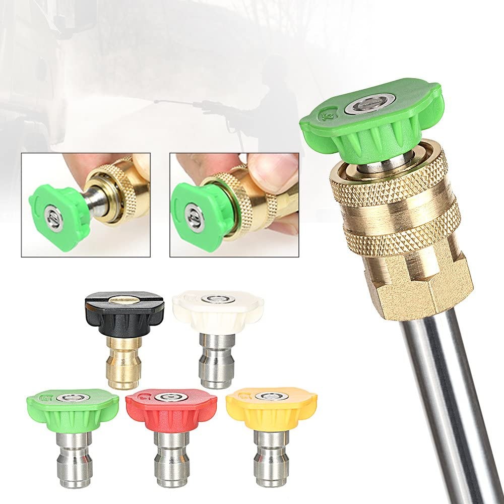 4000PSI High Power Pressure Washer Spray Gun Wand Lance Quick Nozzle Tips Kit