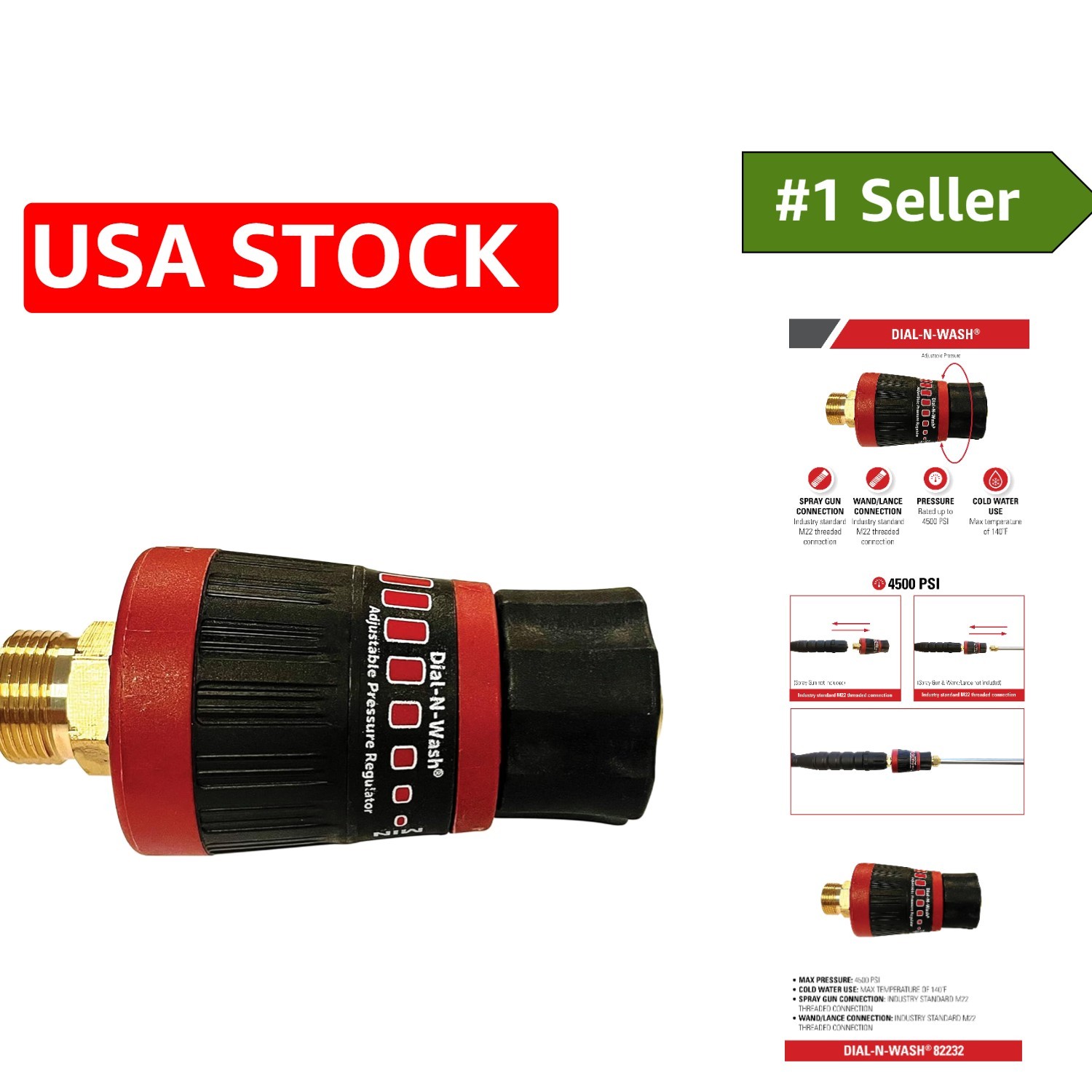 Durable 4500 PSI Adjustable Pressure Regulator for Effortless Pressure Control