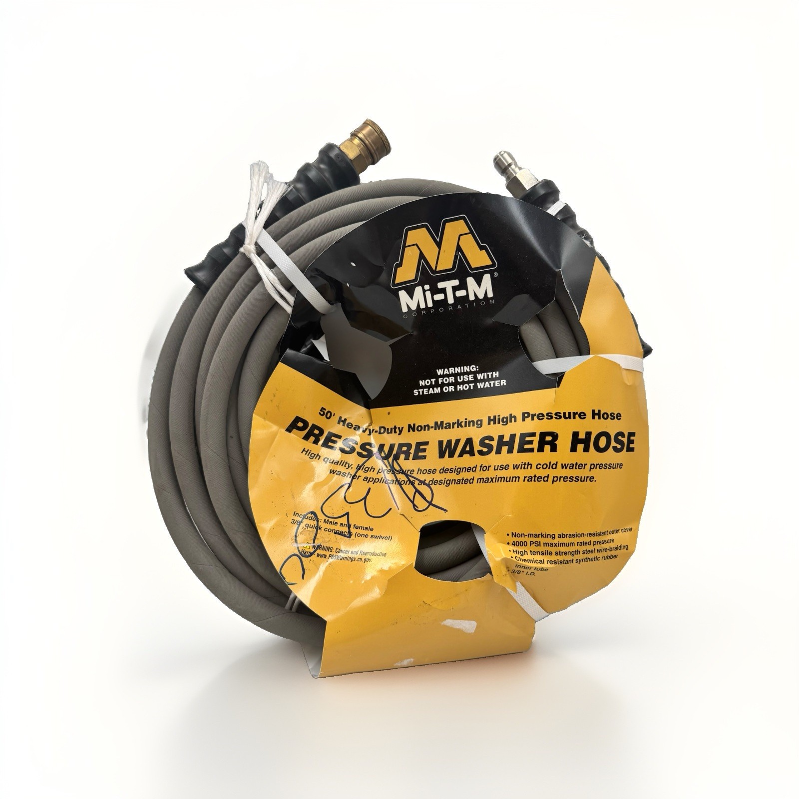 Mi-T-M AW-0851-0338 50′ x 3/8″ Pressure Washer Hose 4000psi w/Quick Connect NEW