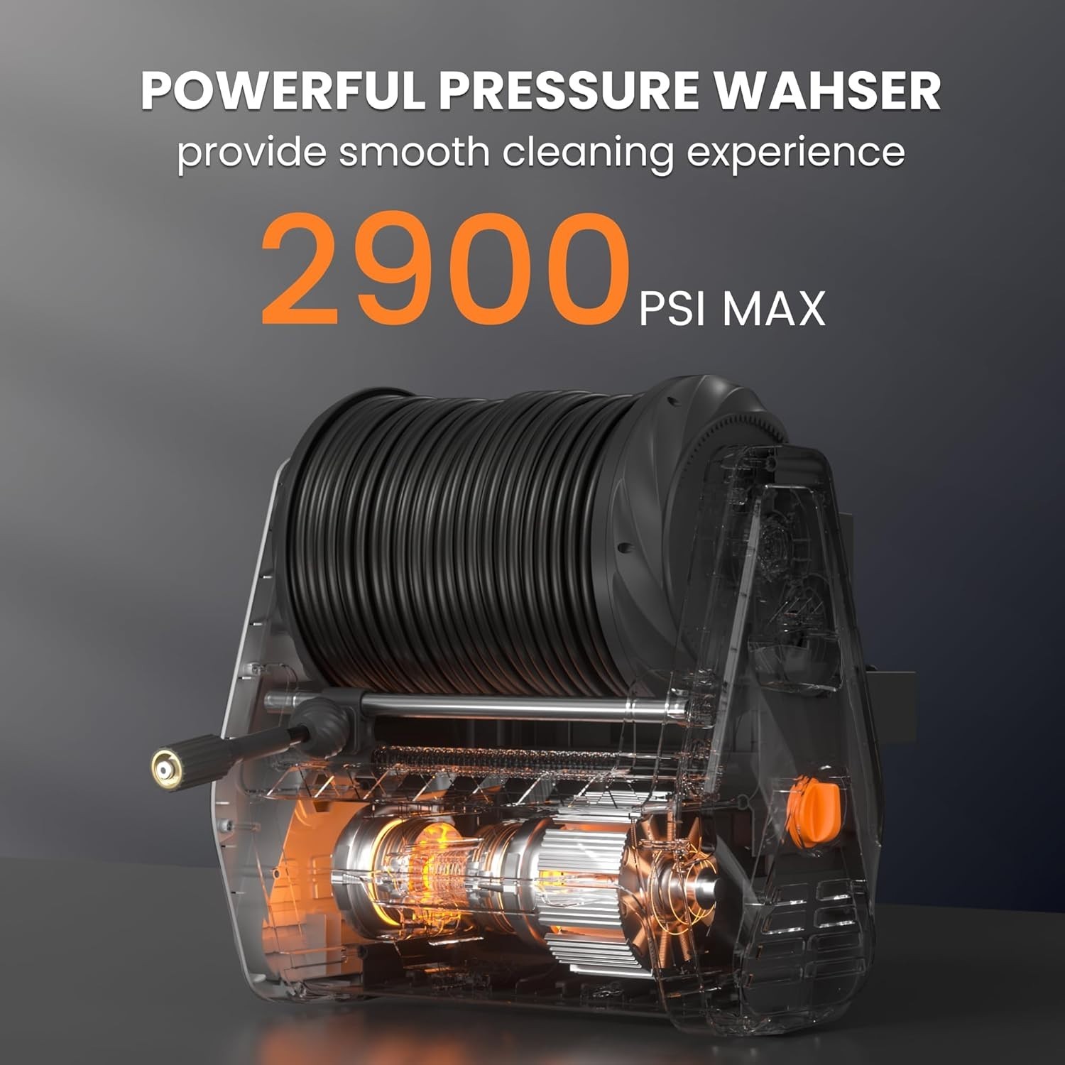 Giraffe Tools Electric Pressure Washer 2200 PSI Power Washer Hose Reel 100 Feet