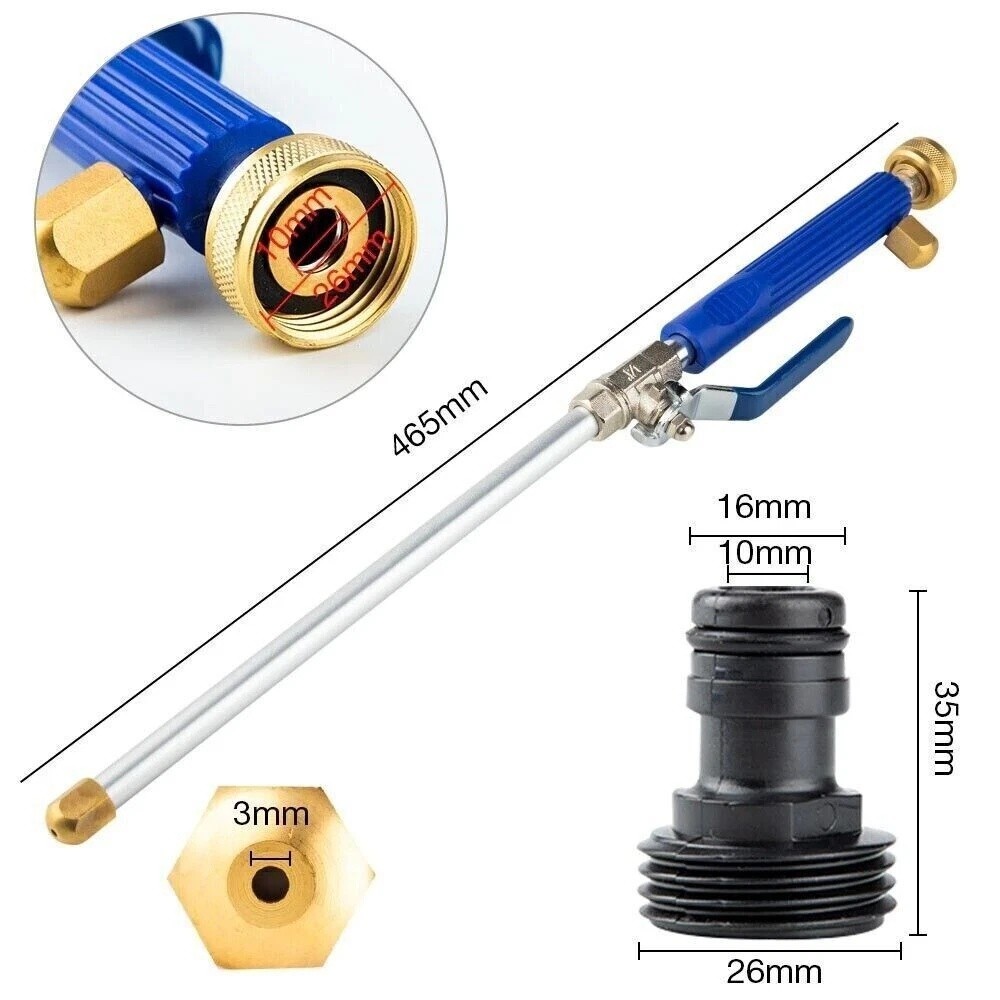 High Pressure Power Washer Spray Wand Lance Water Hose Nozzle Car Wash 2 Tips