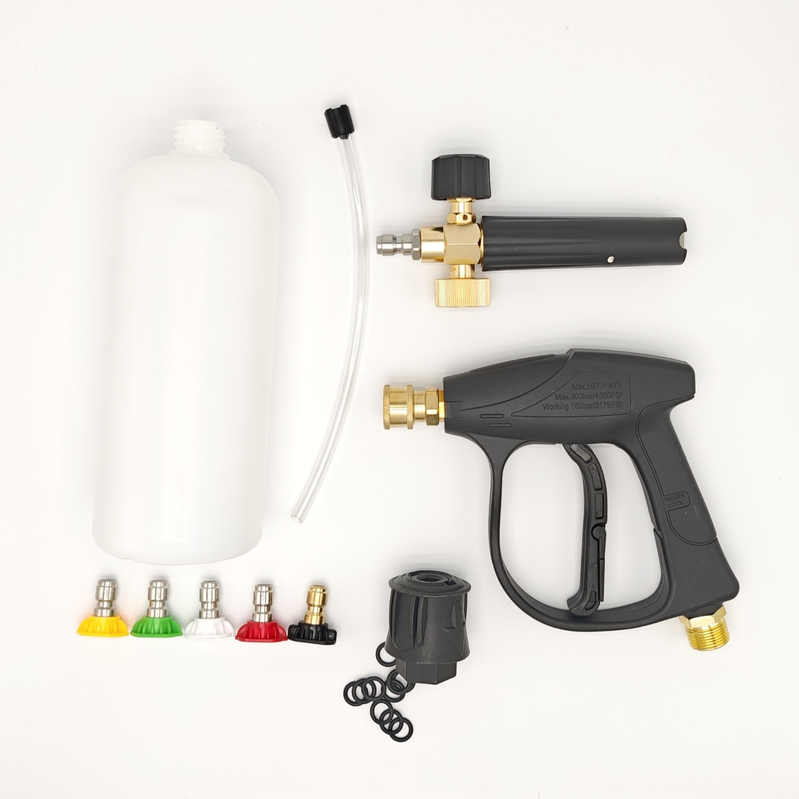 1/4″ Snow Foam Pressure Washer Gun Car Wash Soap Lance Cannon Spray Jet Bottle