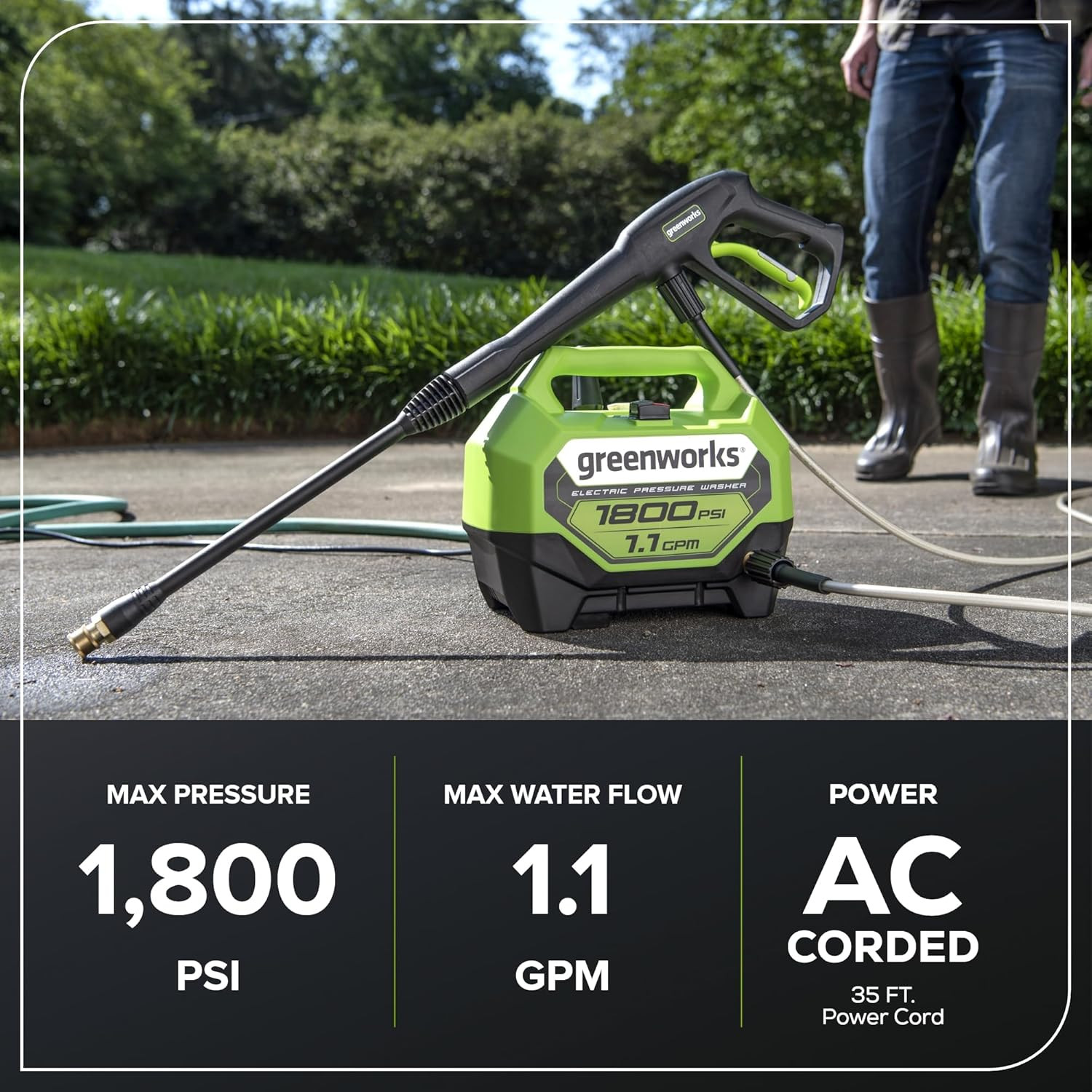 Pressure Washer PWMA Certified Replacement Part 1800 PSI (1.1 GPM) Electric