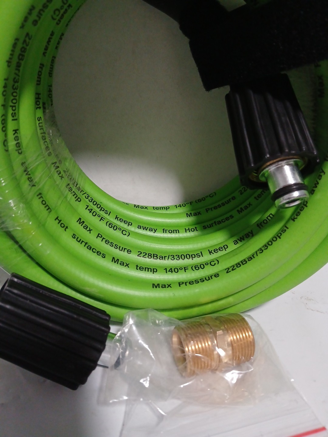 Super Flexible Pressure Washer Hose 25′ 3300 PSI M22-14&15mm