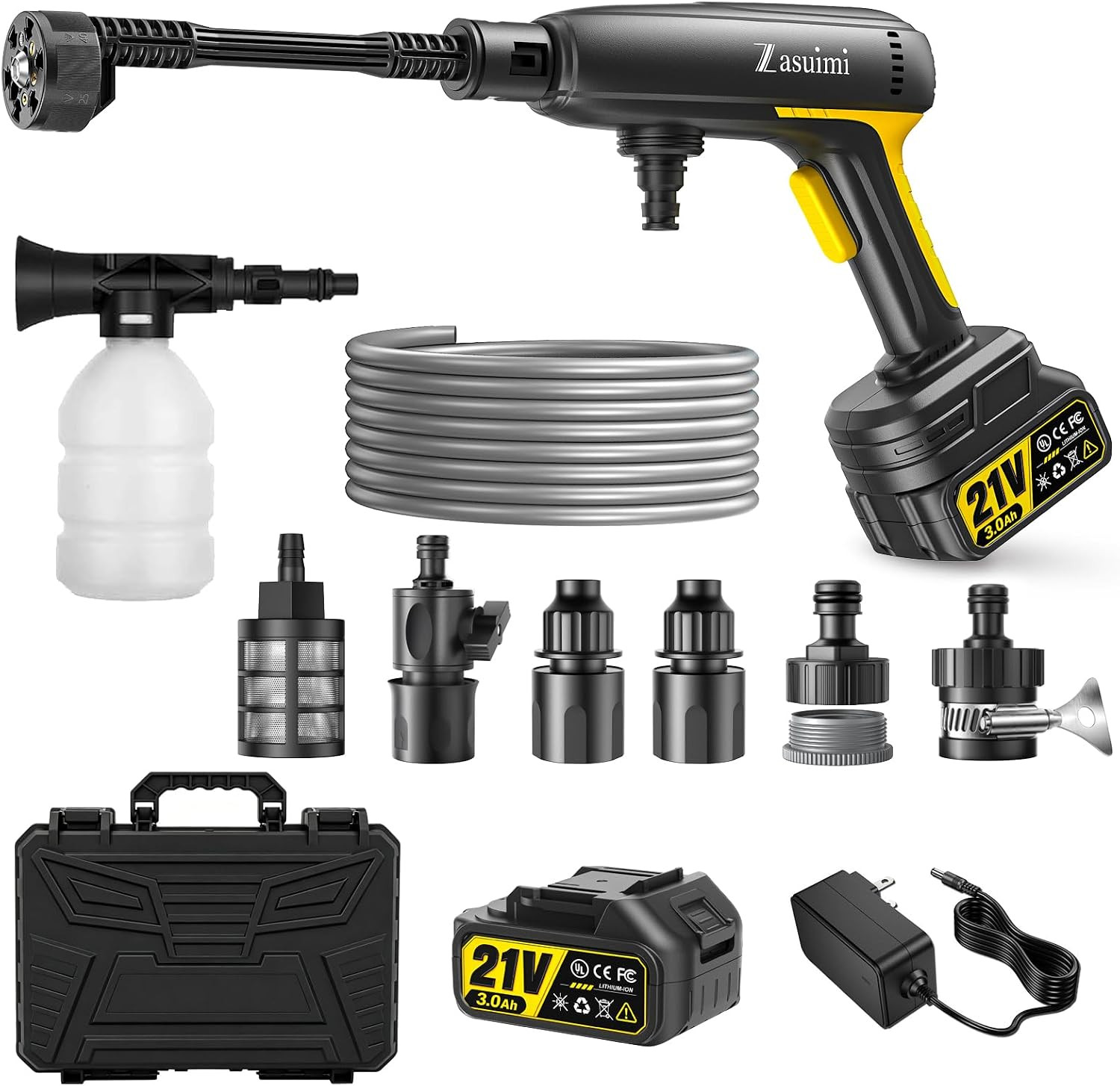 Cordless Cleaning Tool, 1400 PSI Brushless Motor, 6-In-1 Nozzle | 3Ah Battery Op